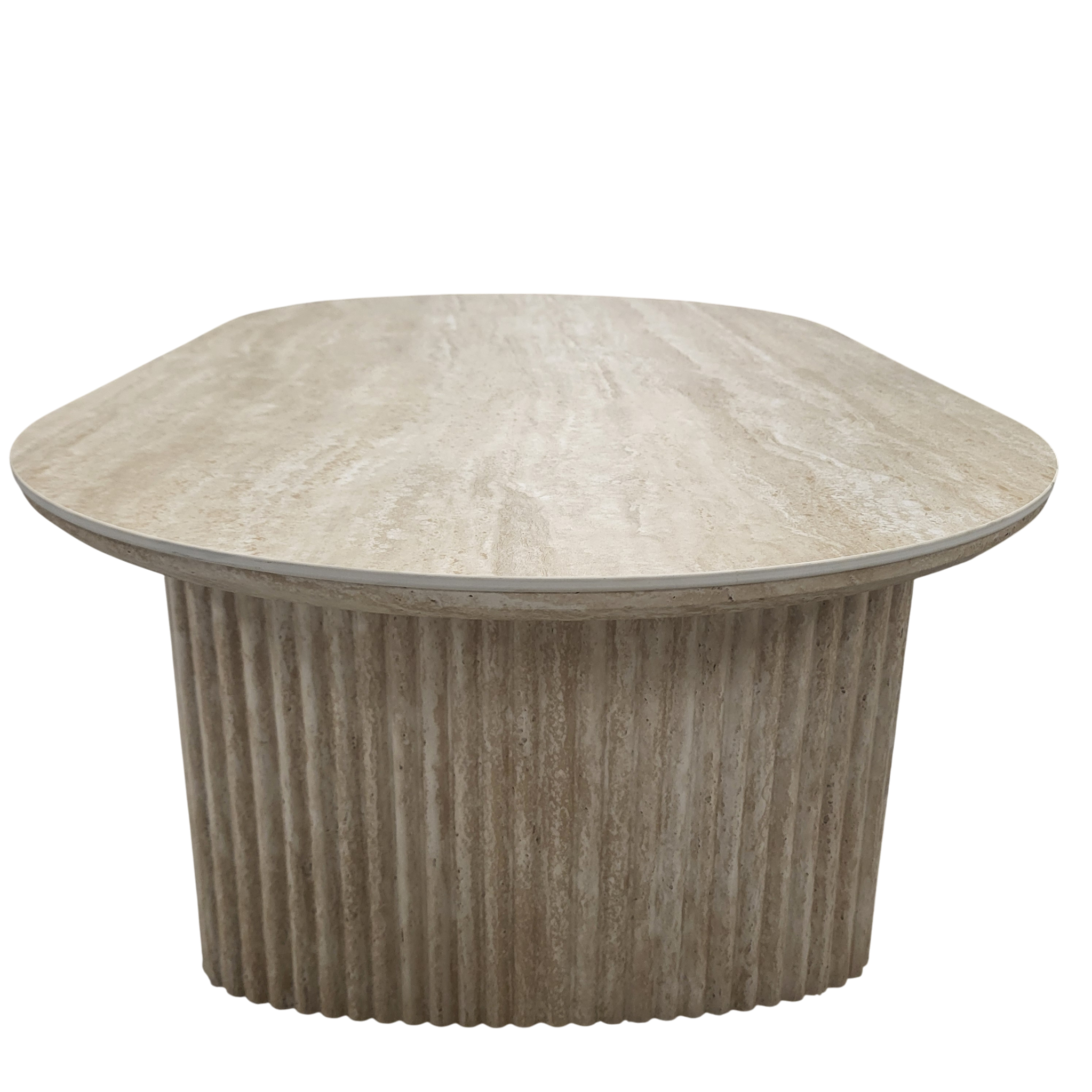 Table basse JOSEPHINE plateau en céramique effet travertin - 120 cm sku 18