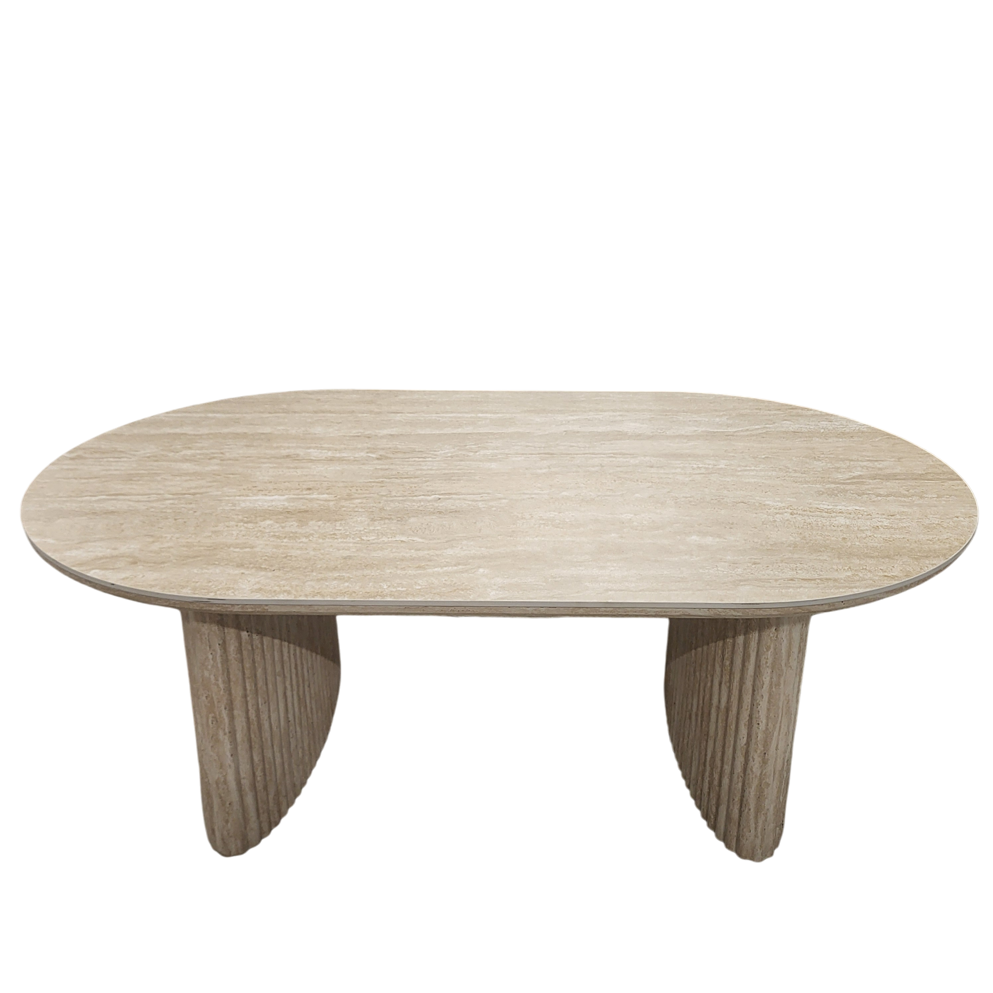 Table basse JOSEPHINE plateau en céramique effet travertin - 120 cm sku 18