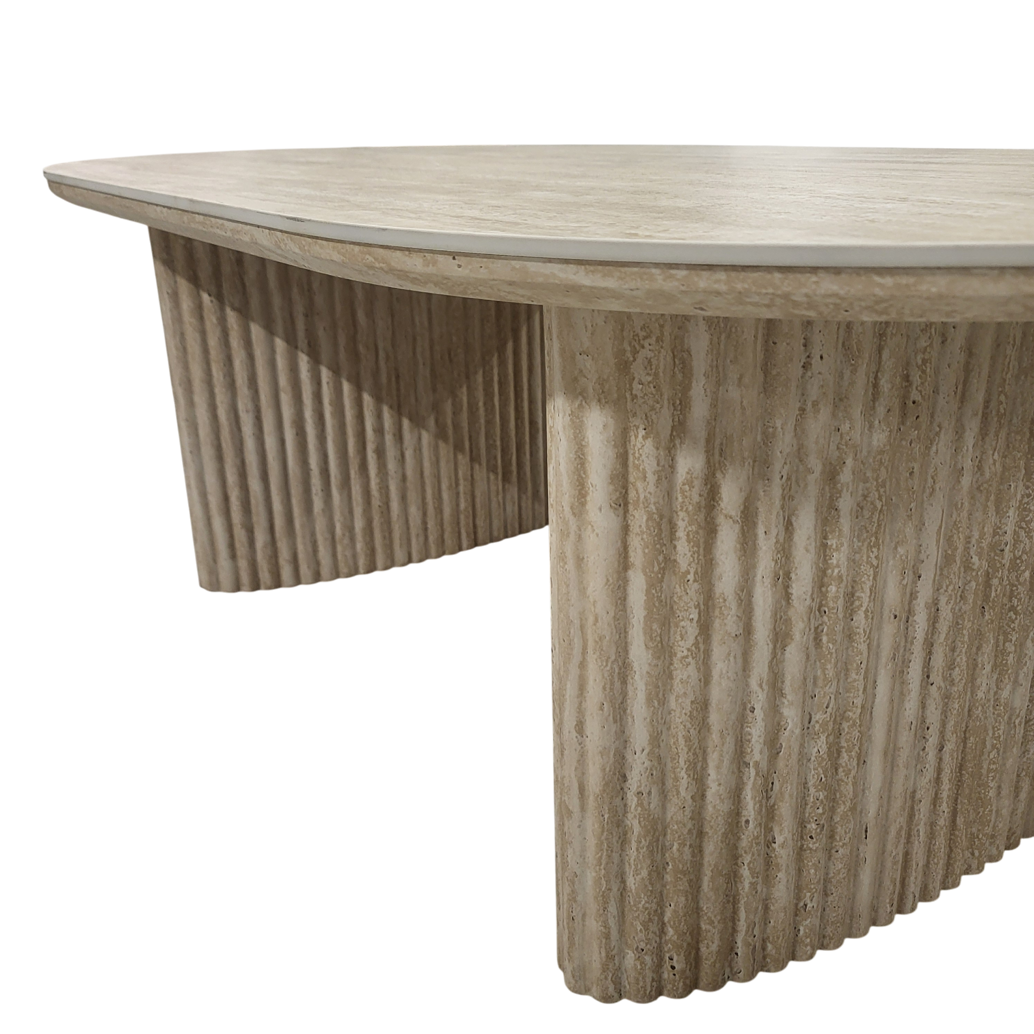 Table basse JOSEPHINE plateau en céramique effet travertin - 120 cm sku 18