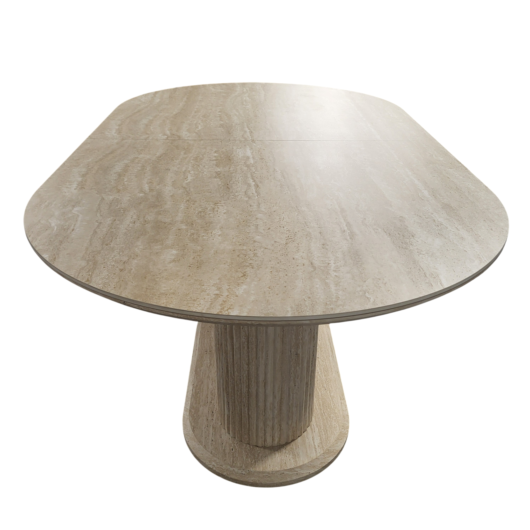 Table à manger rallonge Vanessa en travertin et céramique – 160 à 200 cm SKU 21