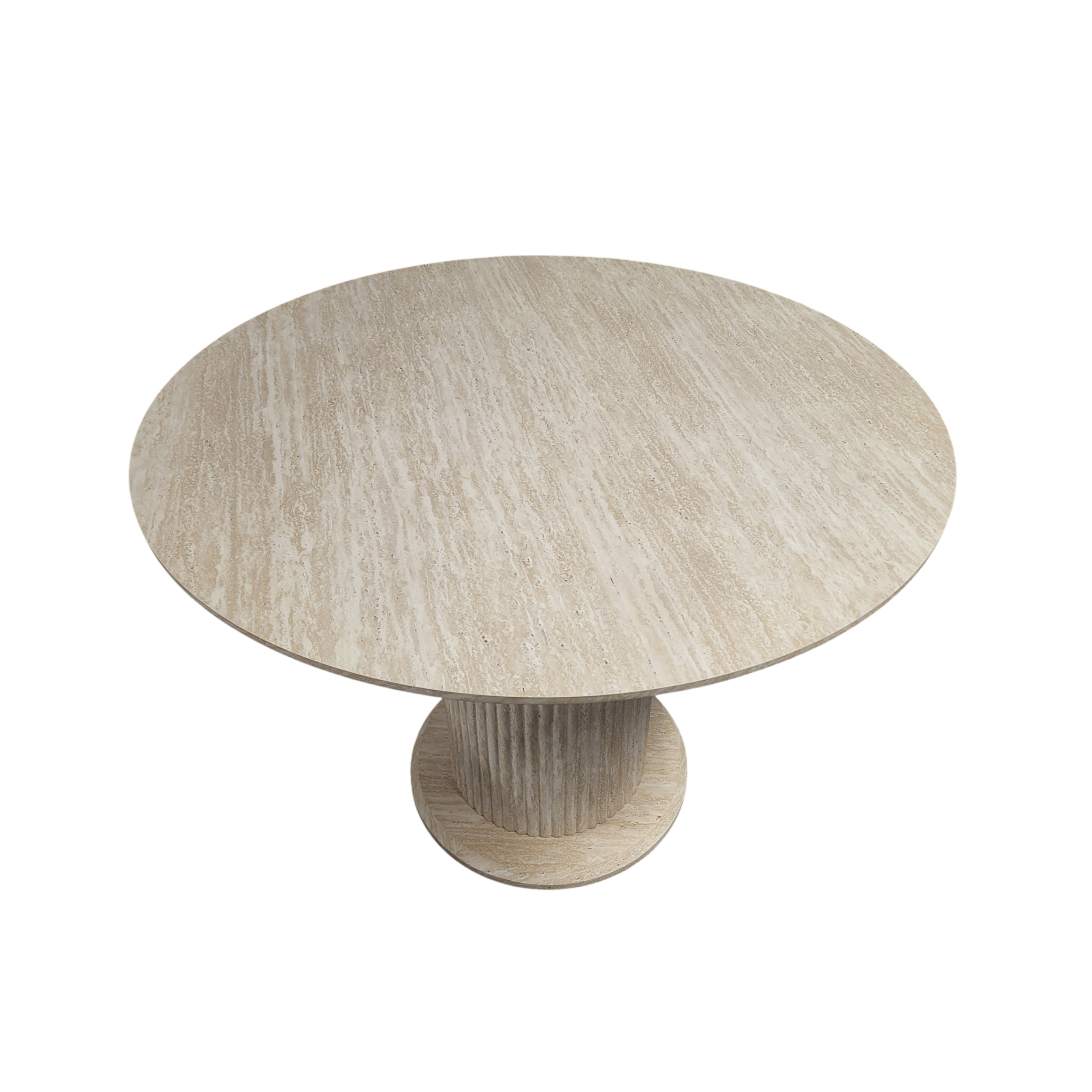Table à manger AXEL ronde effet travertin Ø100 cm REF 37