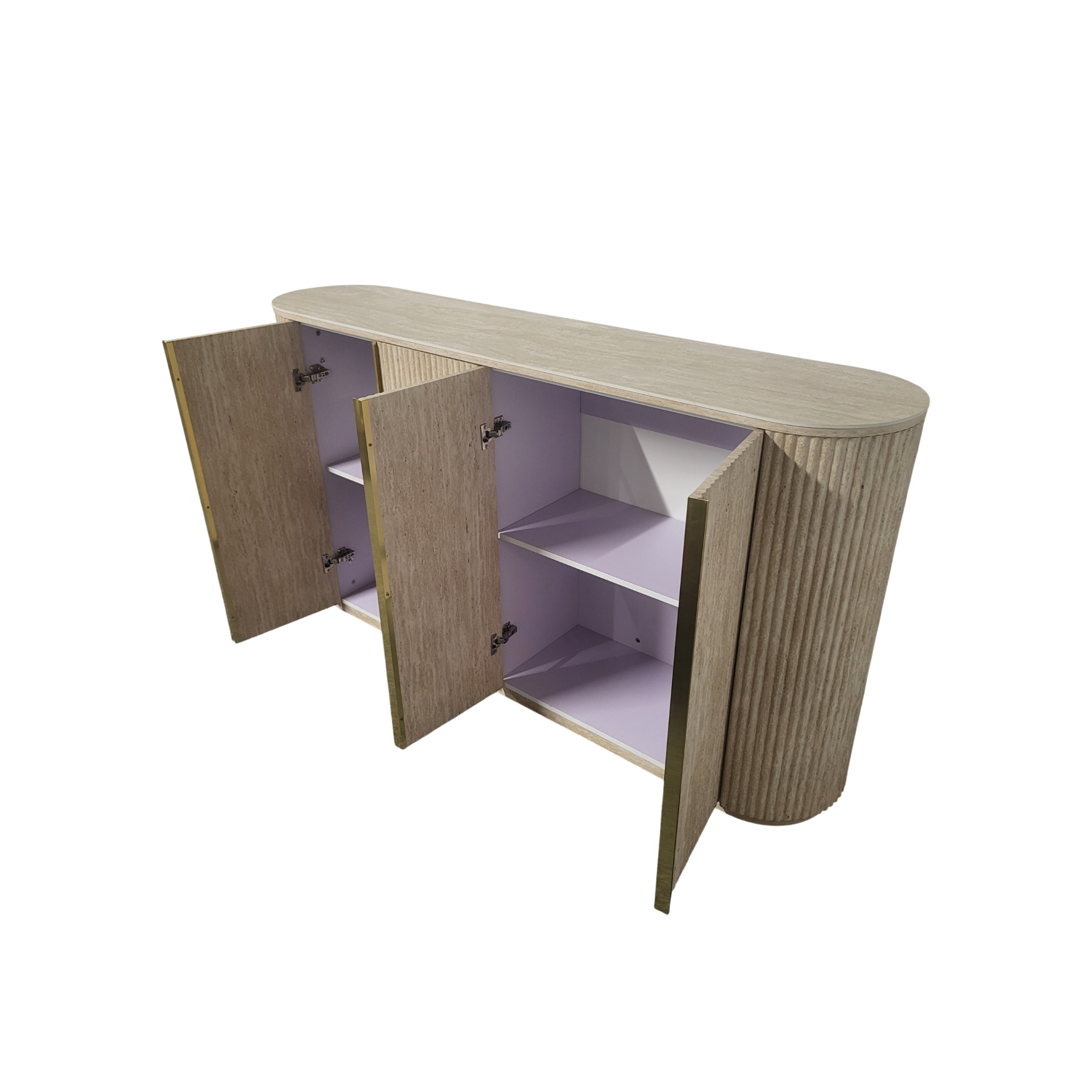 Buffet Calypso en Travertin Céramique – Design Moderne et Élégant REF 22