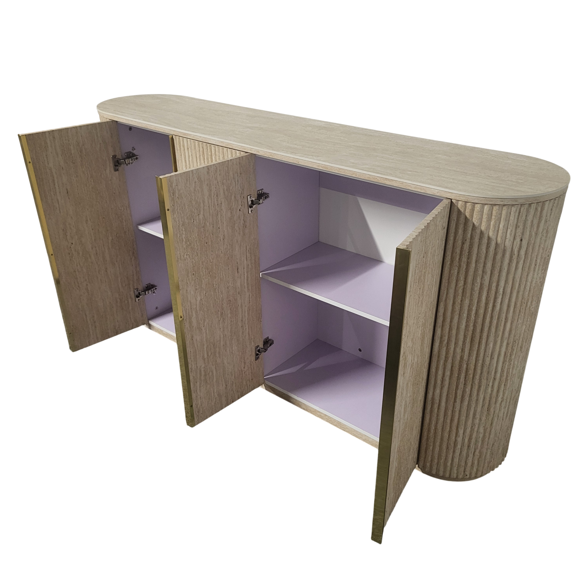 Buffet Calypso en Travertin Céramique – Design Moderne et Élégant REF 22