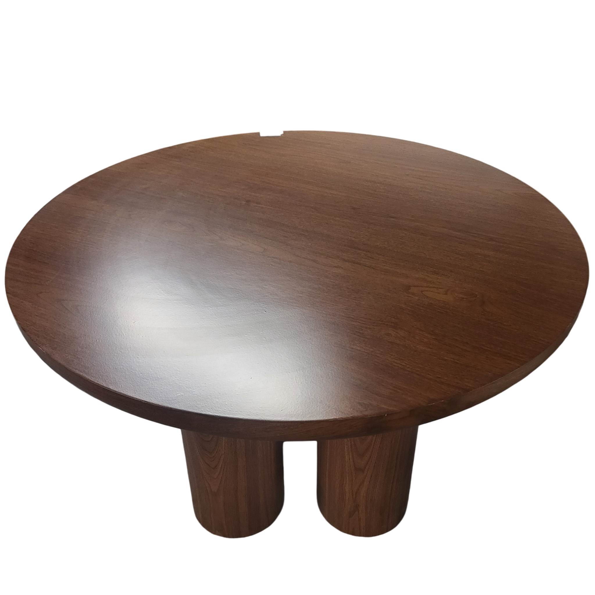 Table ronde MAYA plateau et pieds en effet noyer - Ø110 cm REF 34