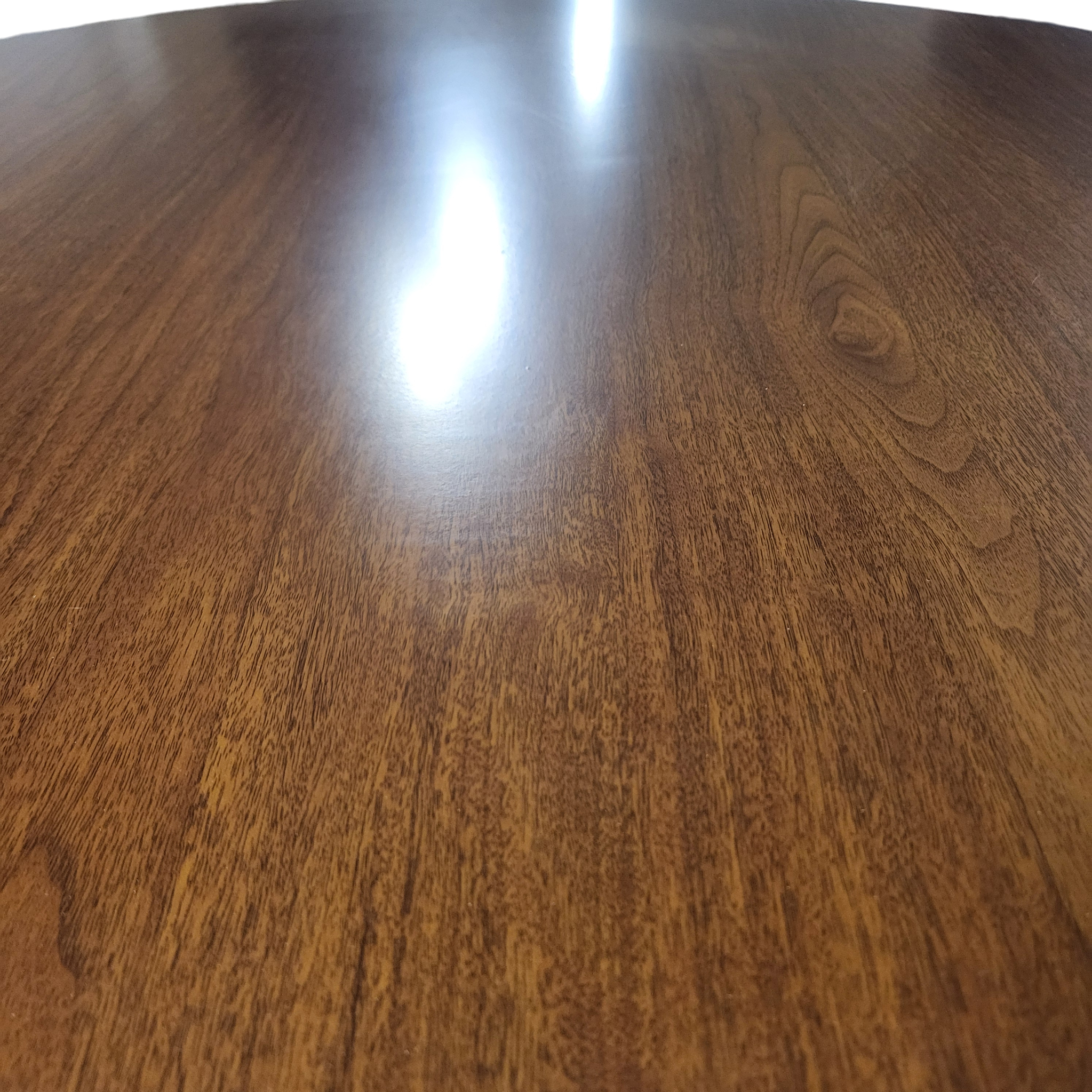 Table ronde MAYA plateau et pieds en effet noyer - Ø110 cm REF 34