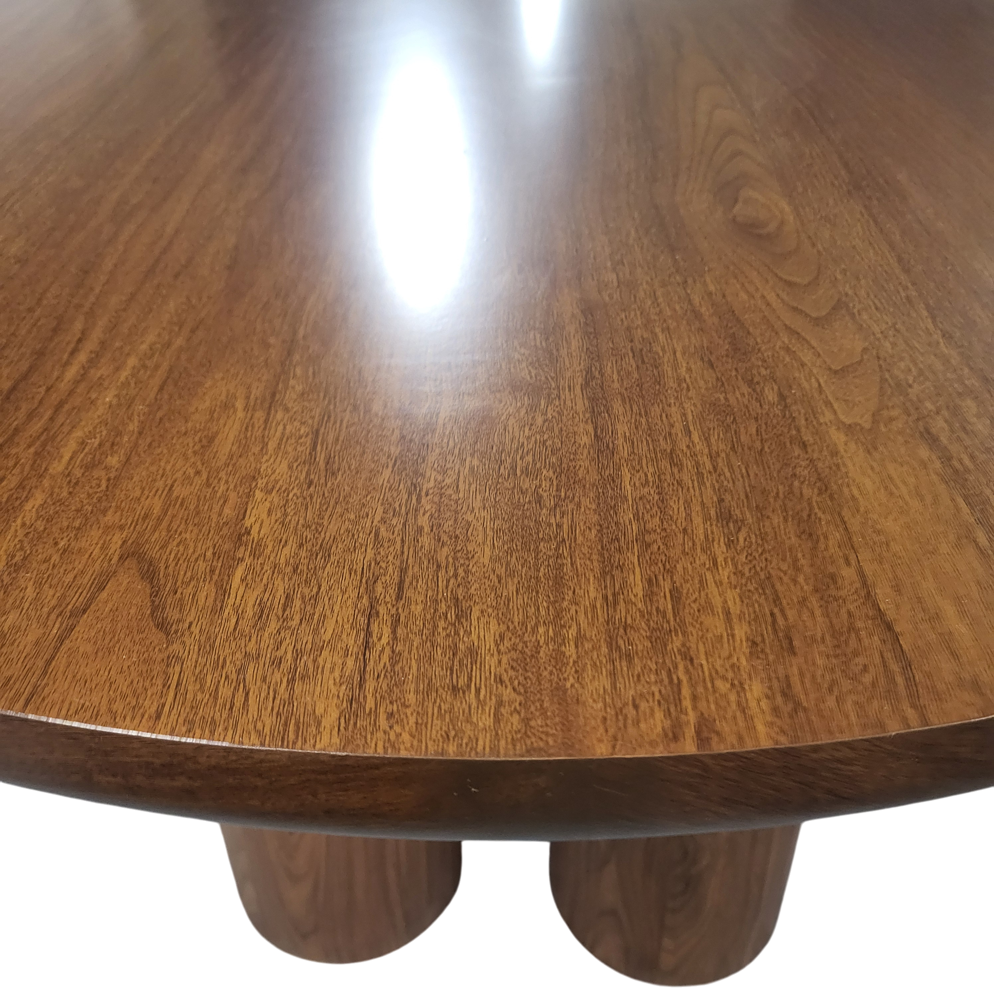 Table ronde MAYA plateau et pieds en effet noyer - Ø110 cm REF 34