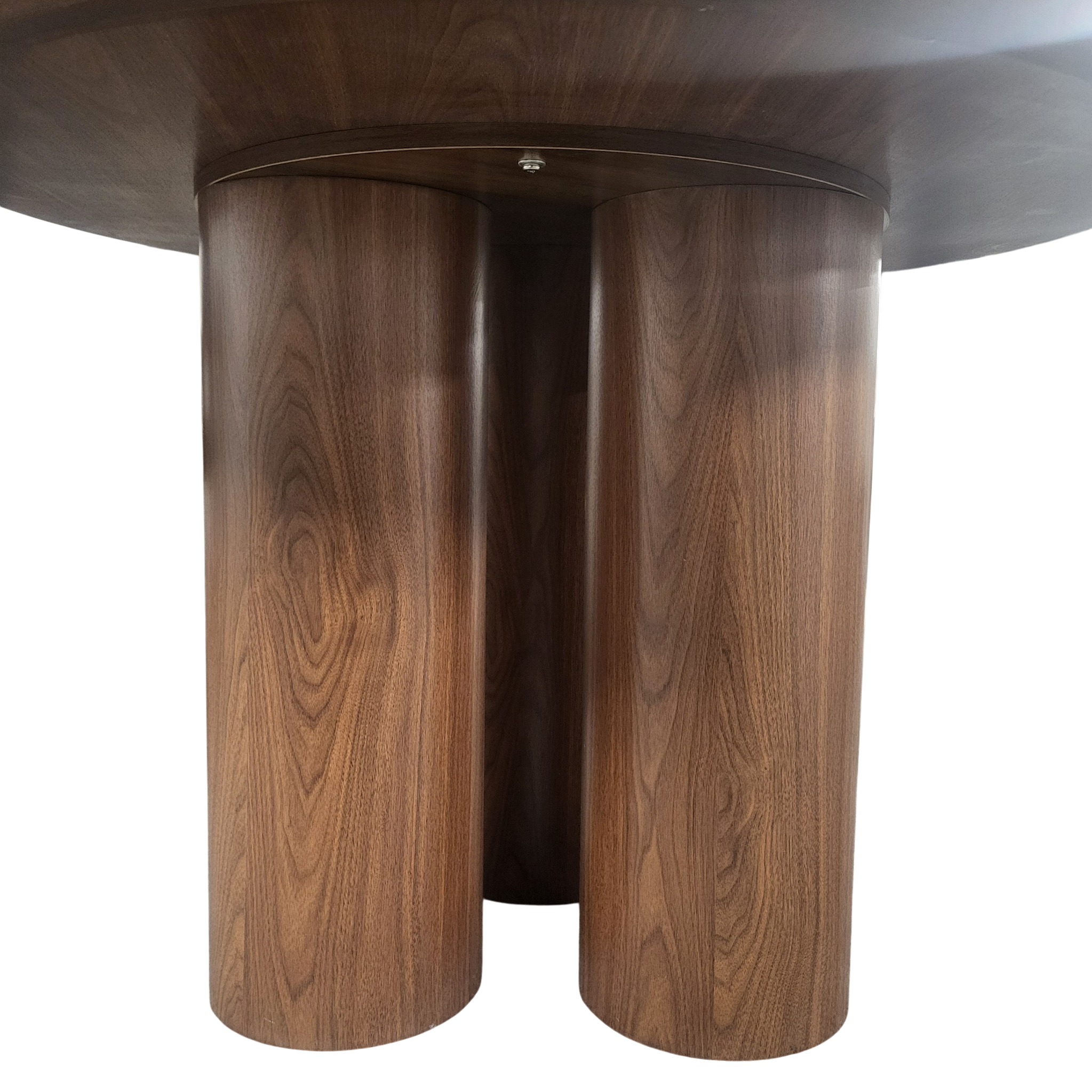 Table ronde MAYA plateau et pieds en effet noyer - Ø110 cm REF 34