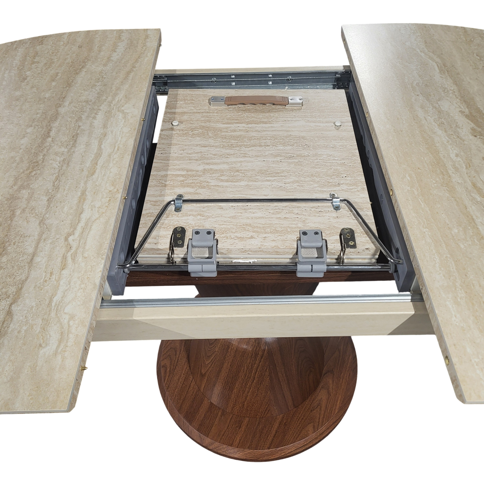 Table à manger rallonge Camille – Plateau céramique & pied noyer