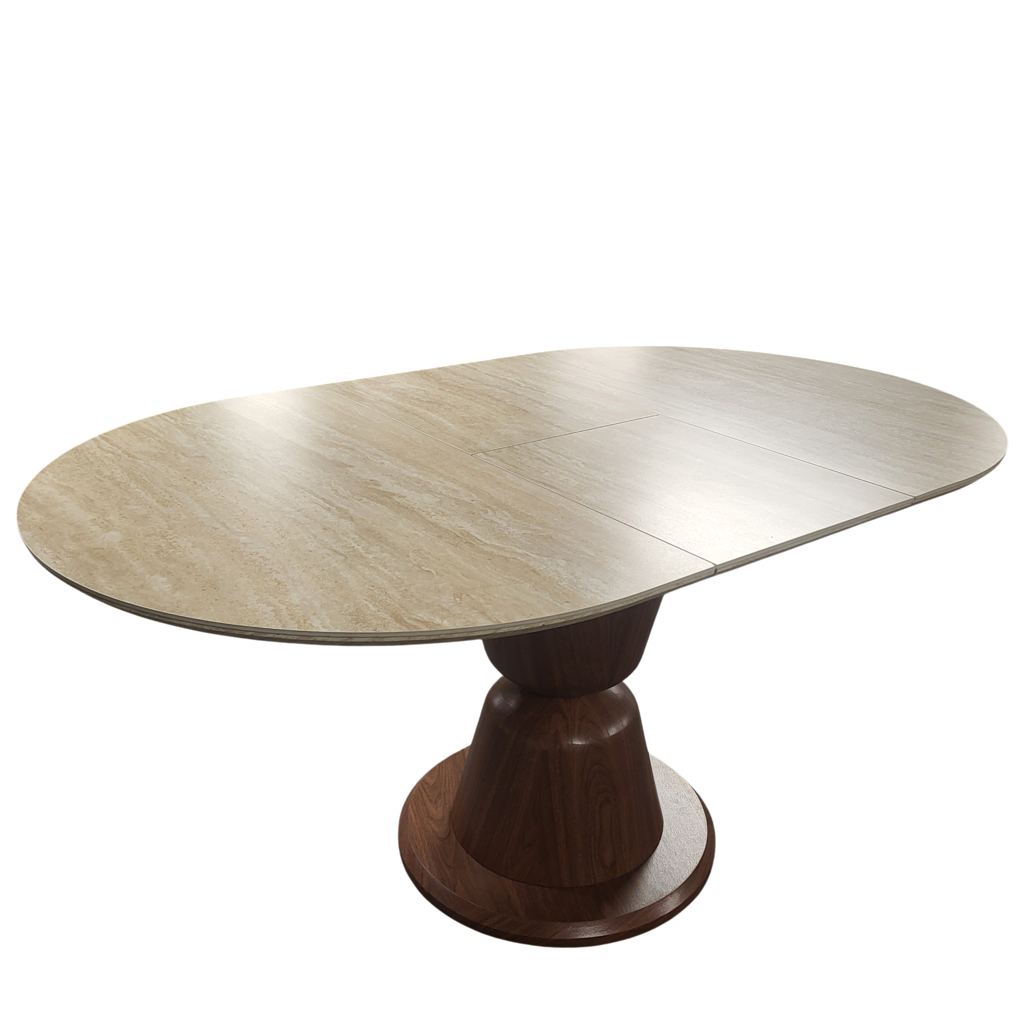 Table à manger rallonge Camille – Plateau céramique & pied noyer