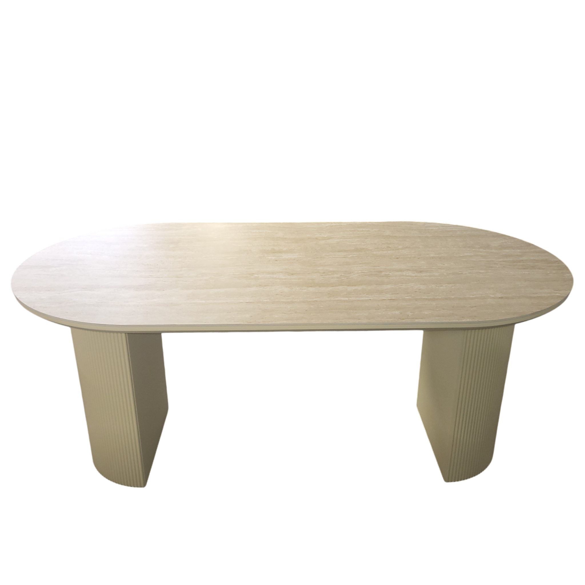 Table à manger CALYPSO en céramique effet travertin - 180 cm REF 11