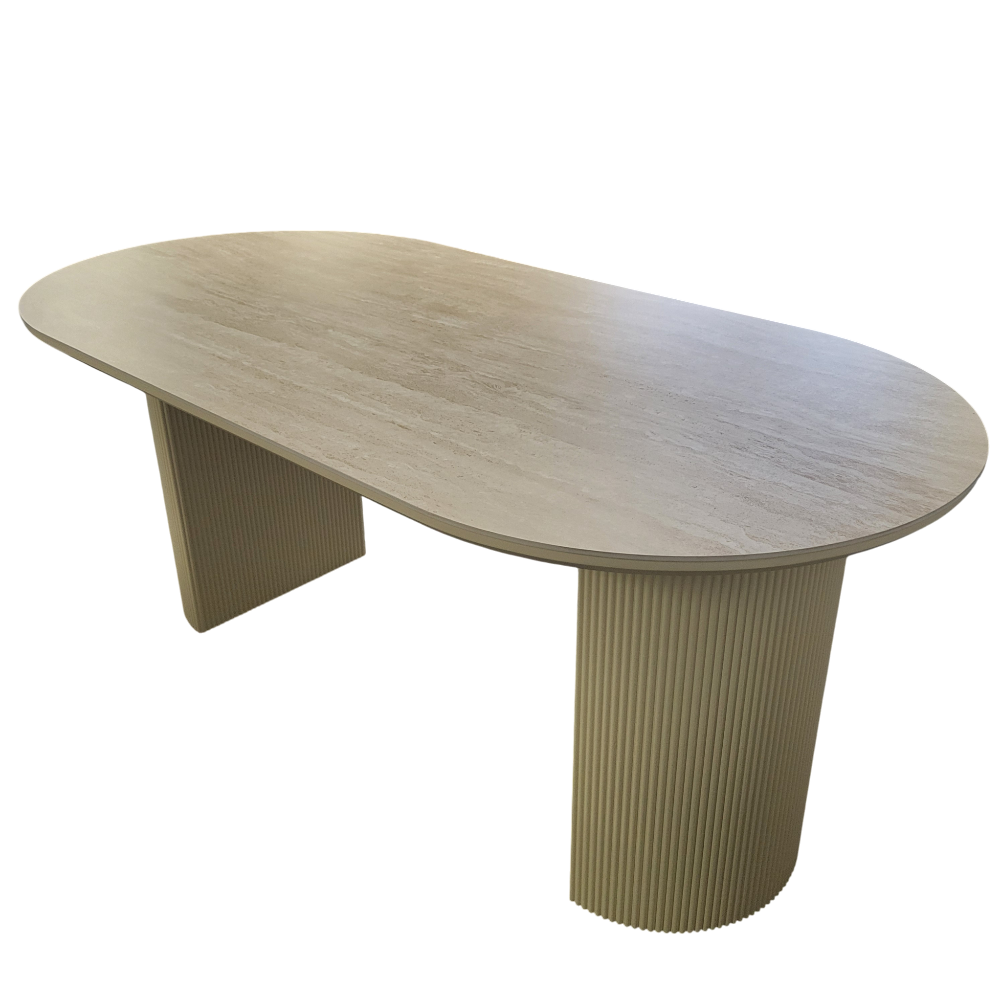 Table à manger CALYPSO en céramique effet travertin - 180 cm sku 11