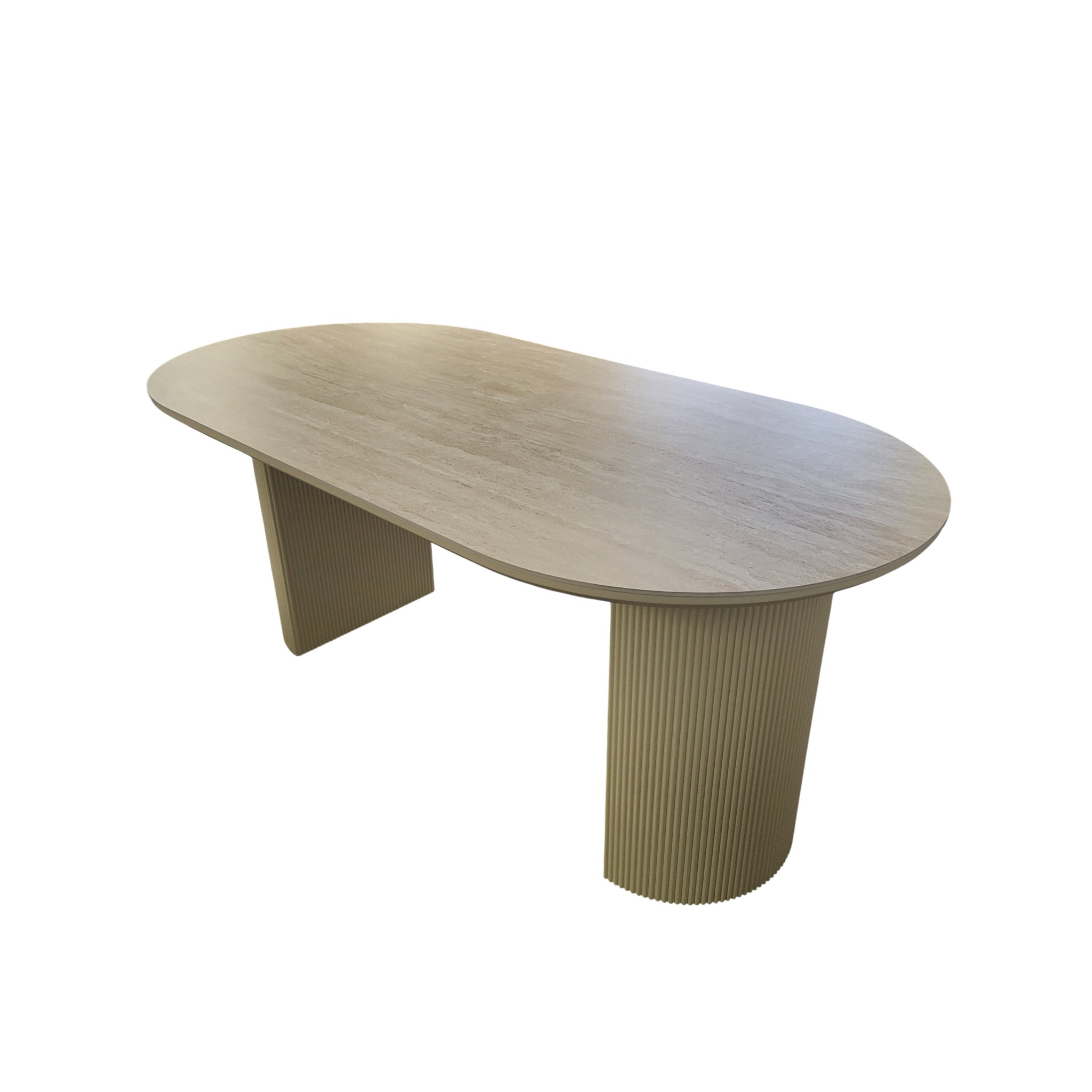 Table à manger CALYPSO en céramique effet travertin - 180 cm REF 11
