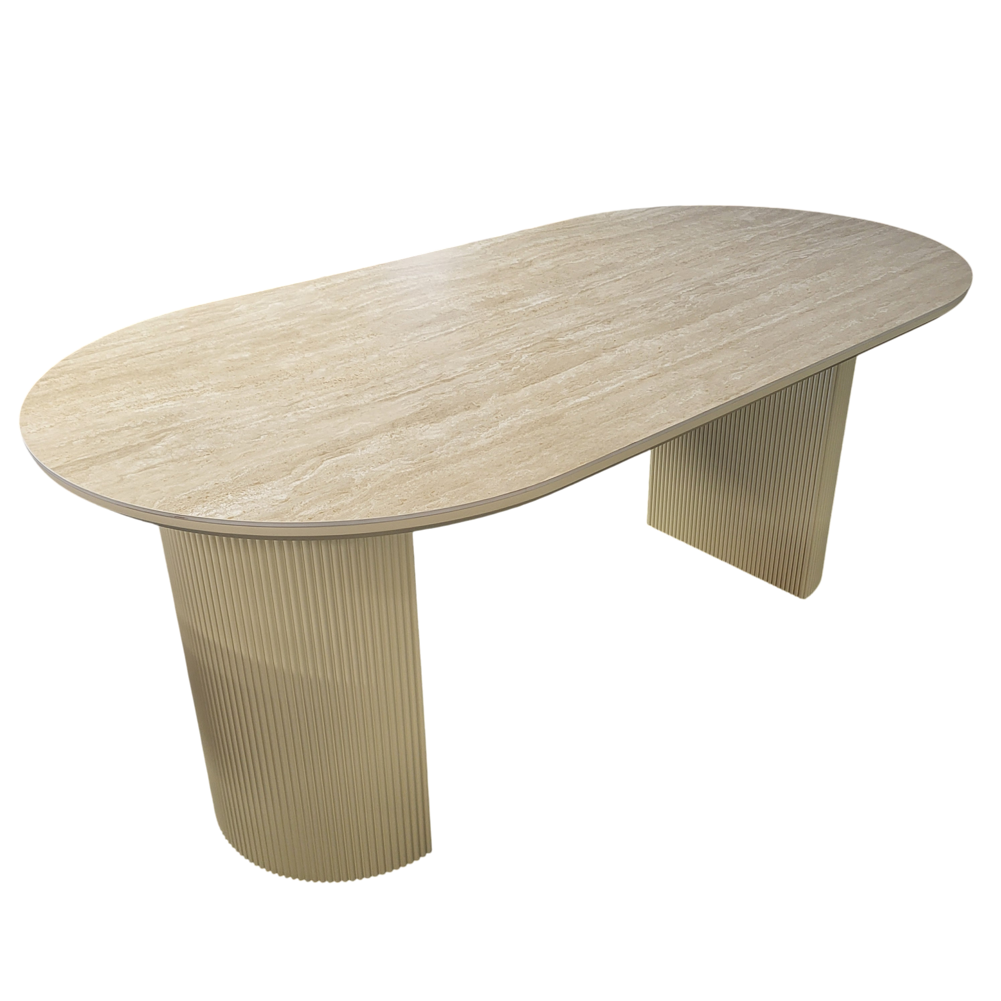 Table à manger CALYPSO en céramique effet travertin - 180 cm REF 11