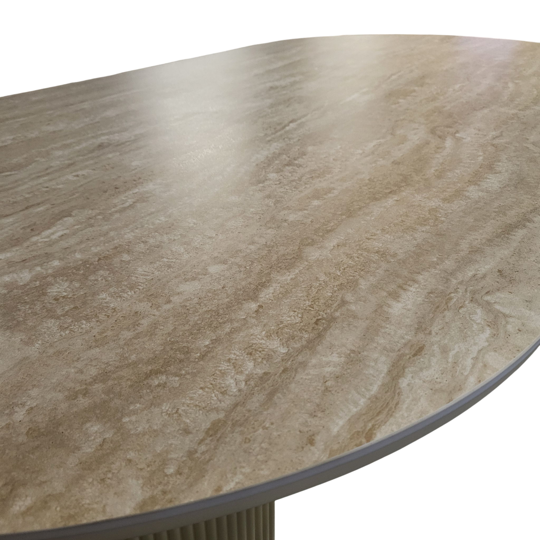 Table à manger CALYPSO en céramique effet travertin - 180 cm REF 11