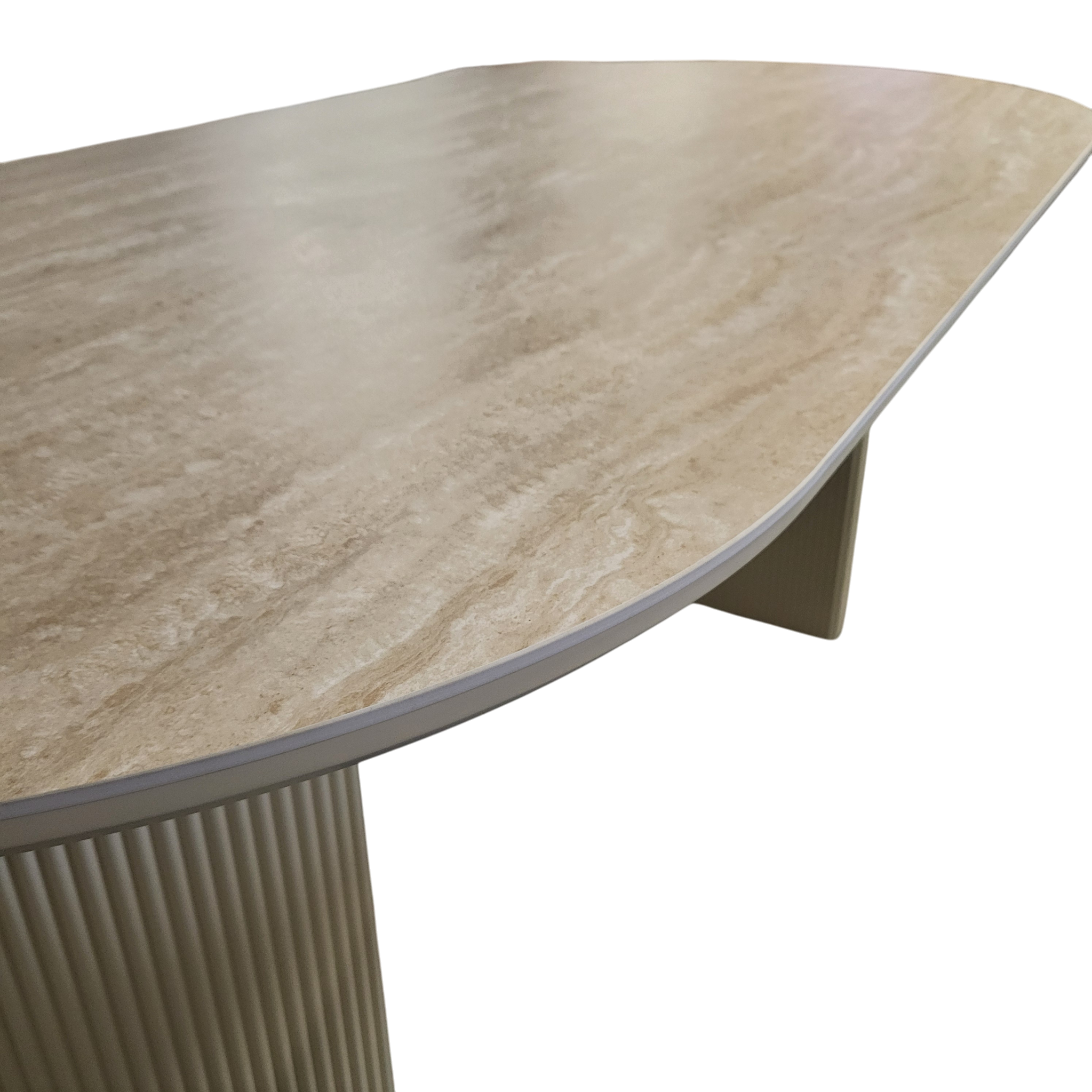 Table à manger CALYPSO en céramique effet travertin - 180 cm REF 11
