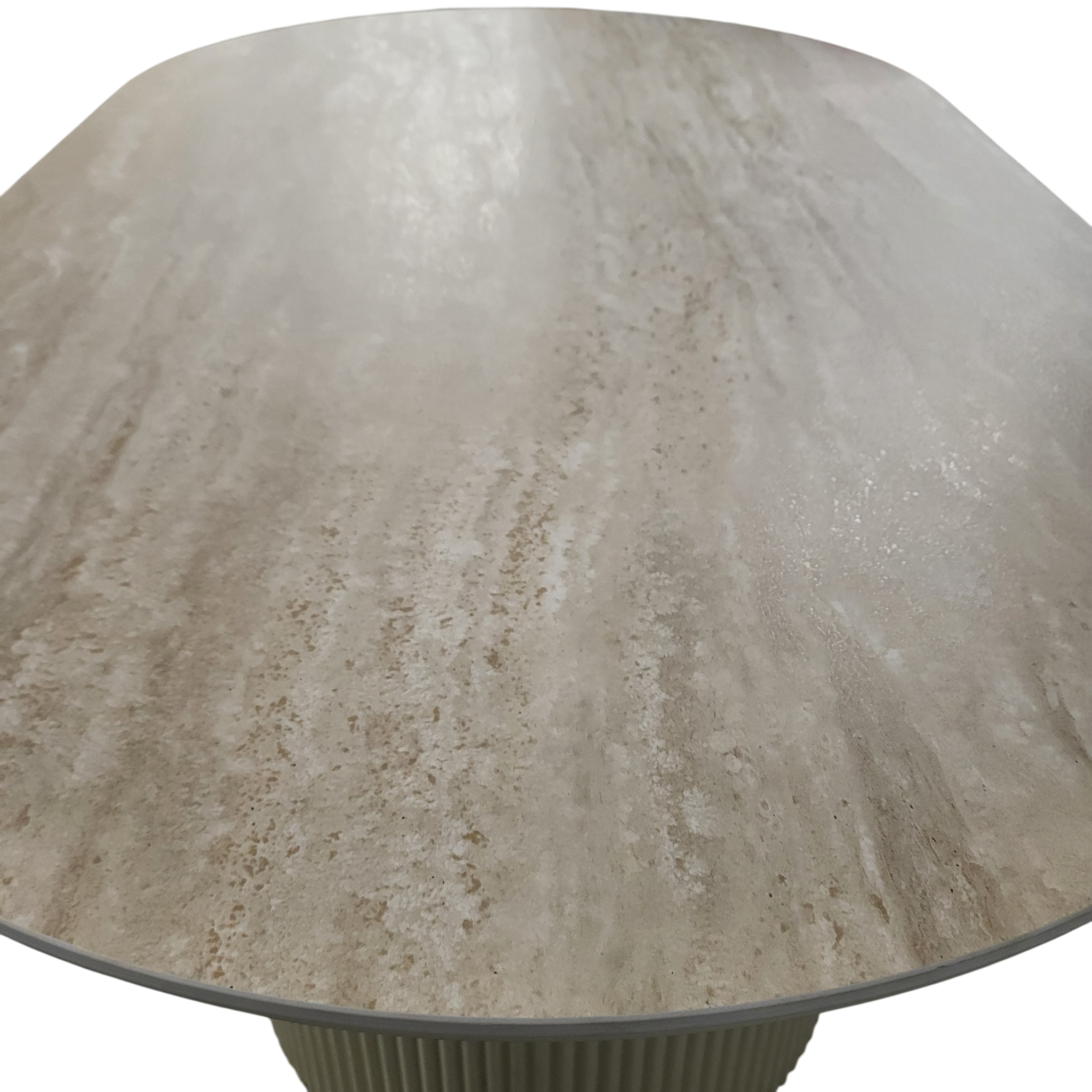 Table basse CALYPSO plateau en céramique effet travertin - 120 cm sku 10