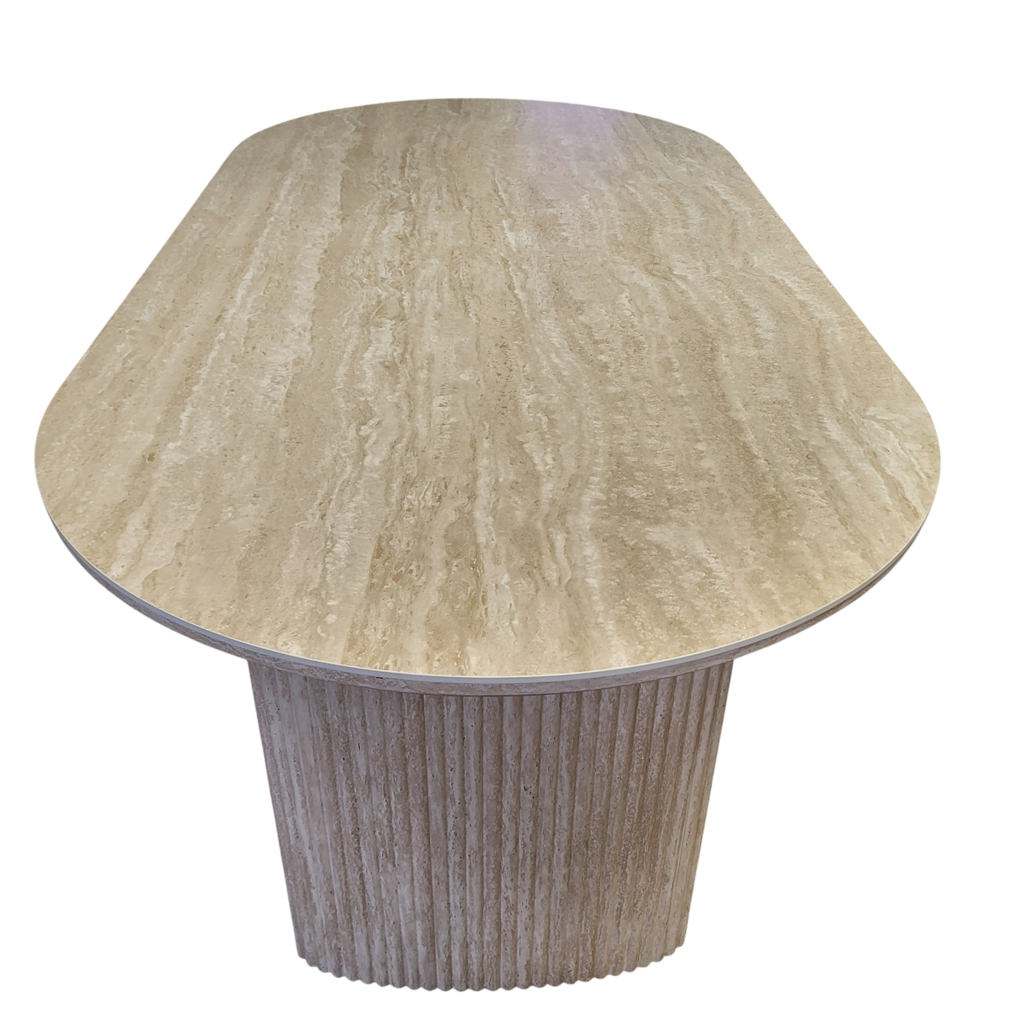 Table à manger JOSEPHINE plateau en céramique effet travertin - 180 cm sku 17