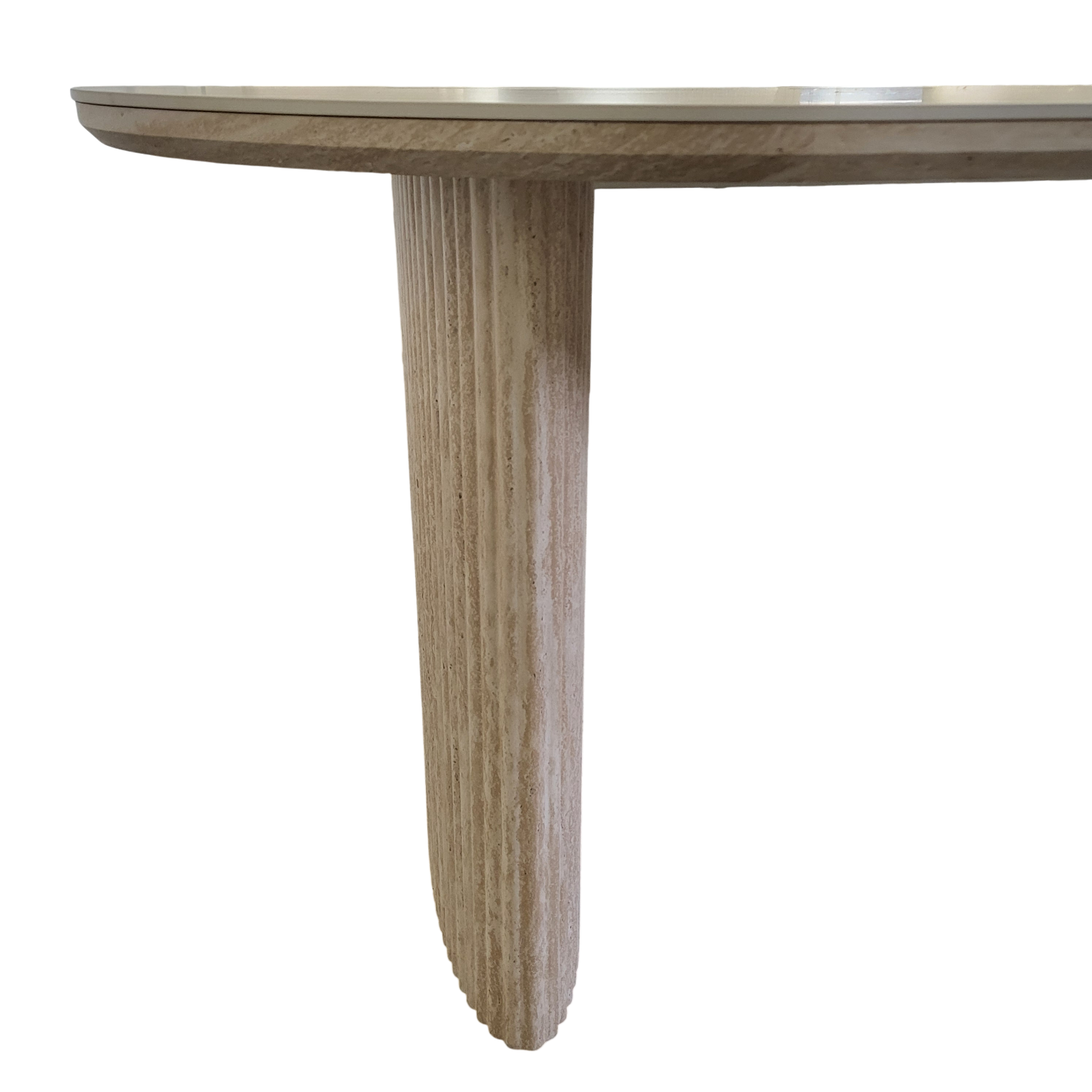 Table à manger JOSEPHINE plateau en céramique effet travertin - 180 cm sku 17