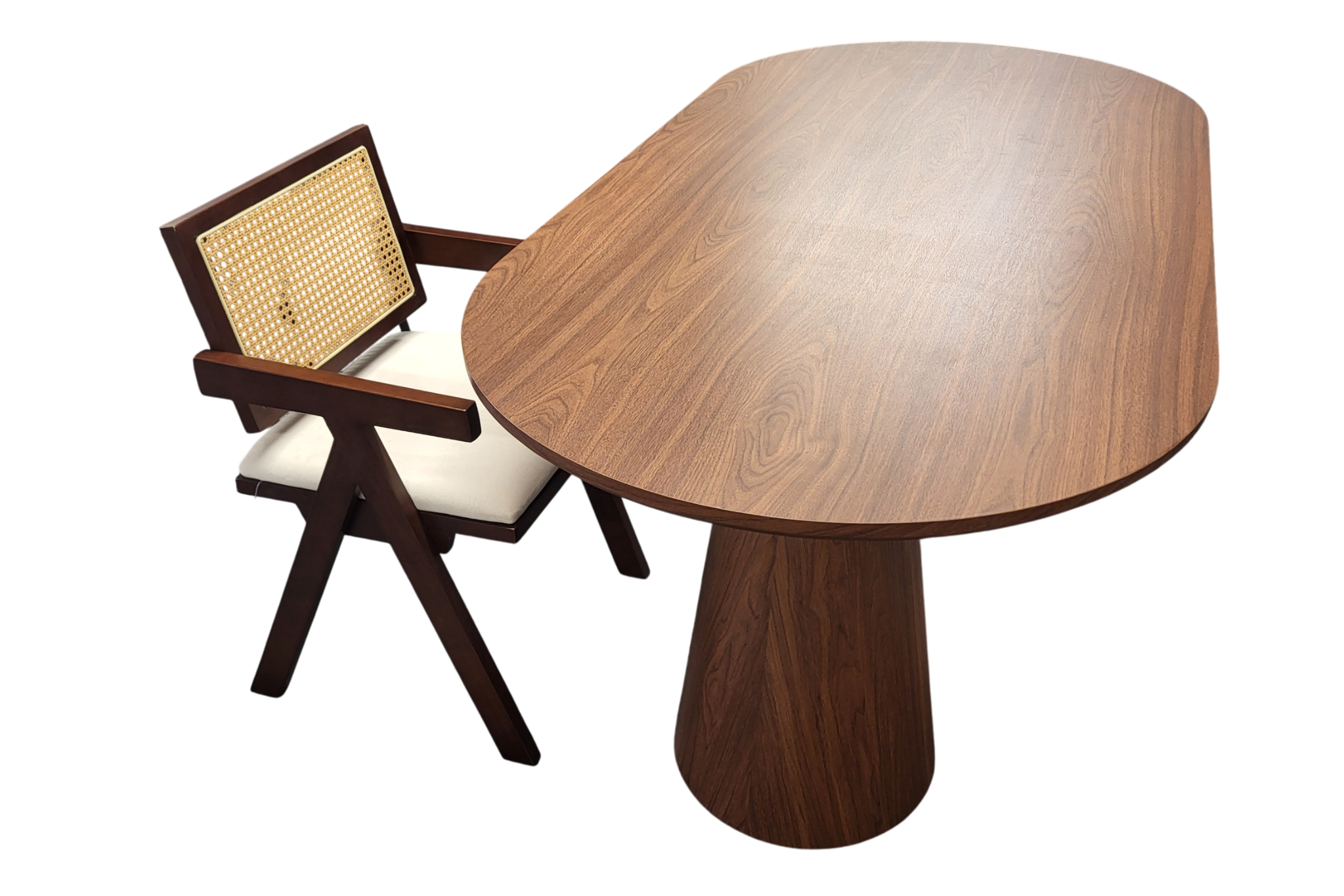 Table à manger ICONIC plateau et pieds noyer sku 52