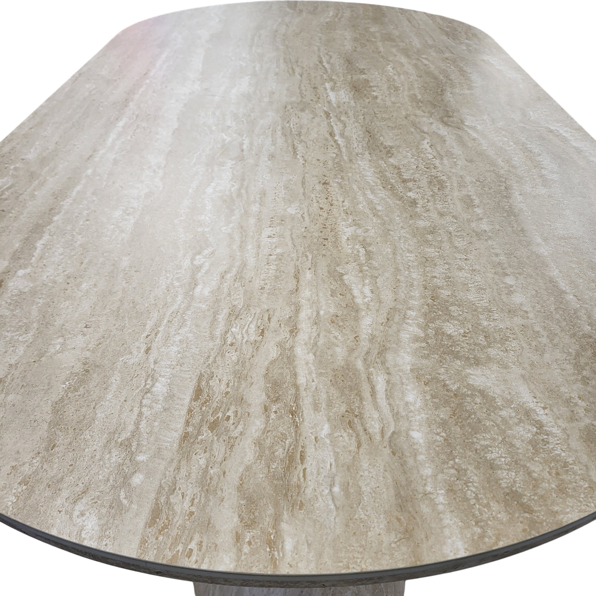 Table à manger ICONIC plateau céramique effet travertin - 180 cm sku 16