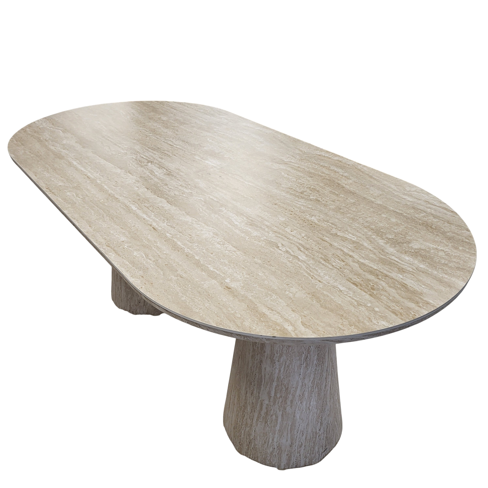 Table à manger ICONIC plateau céramique effet travertin - 180 cm REF 16
