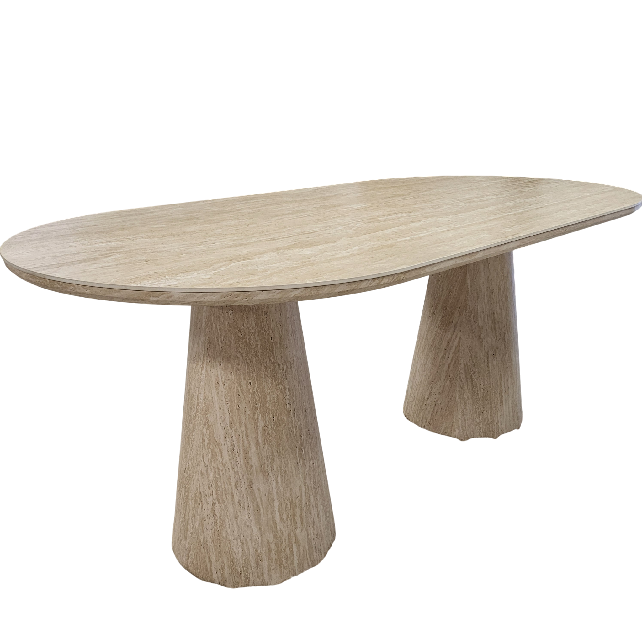 Table à manger ICONIC plateau céramique effet travertin - 180 cm sku 16