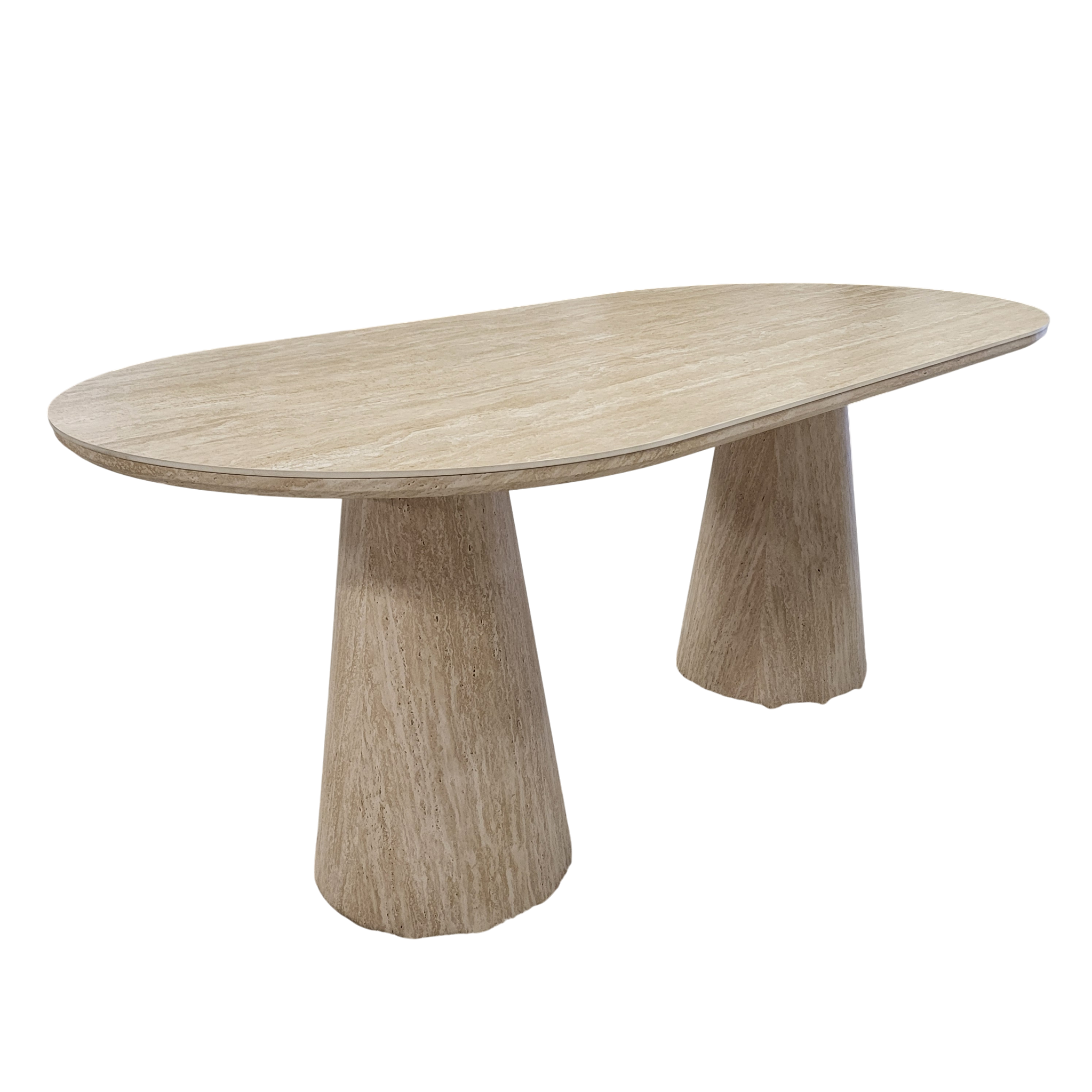 Table à manger ICONIC plateau céramique effet travertin - 180 cm sku 16