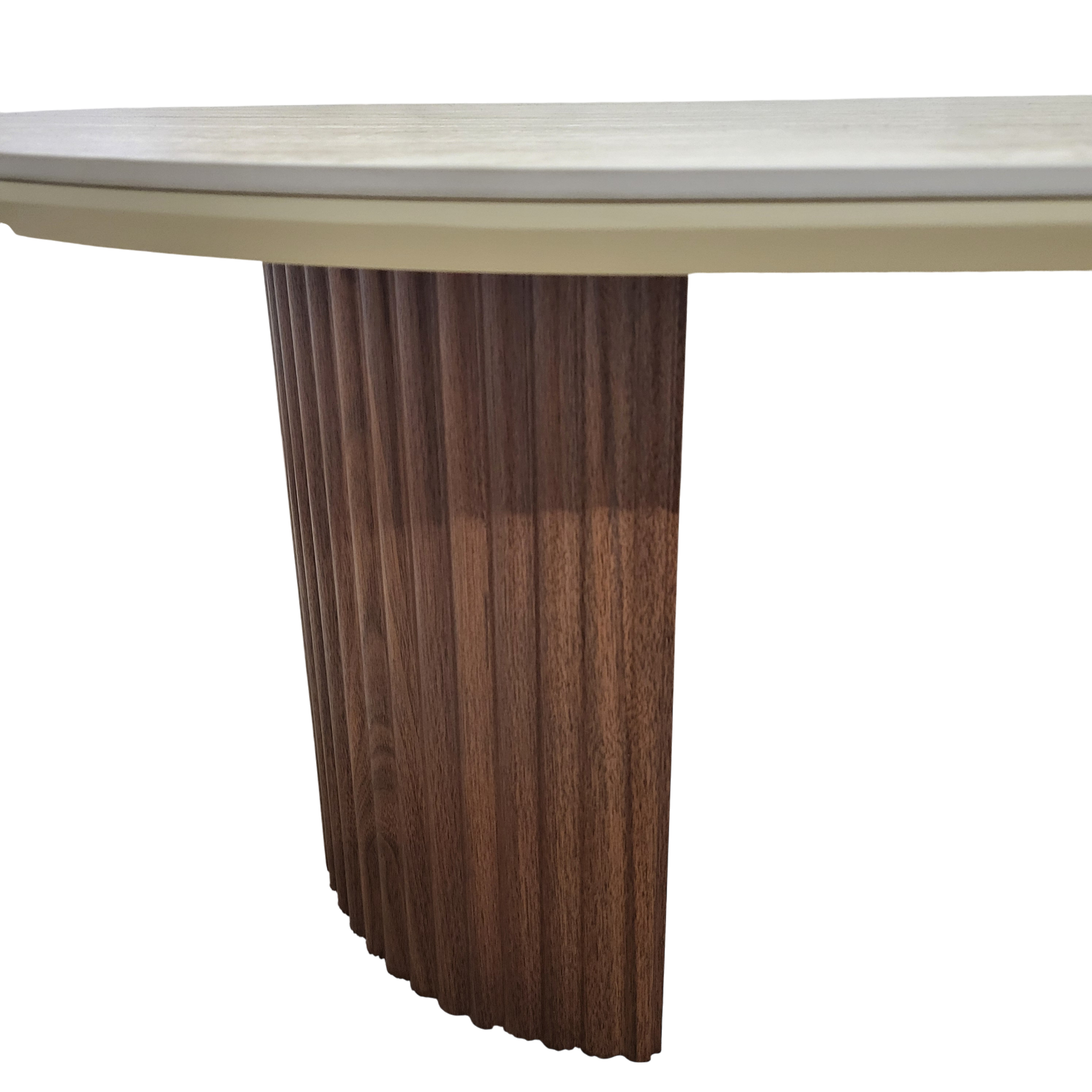 Table basse CALYPSO en céramique effet travertin et bois noyer – 120 cm sku 25