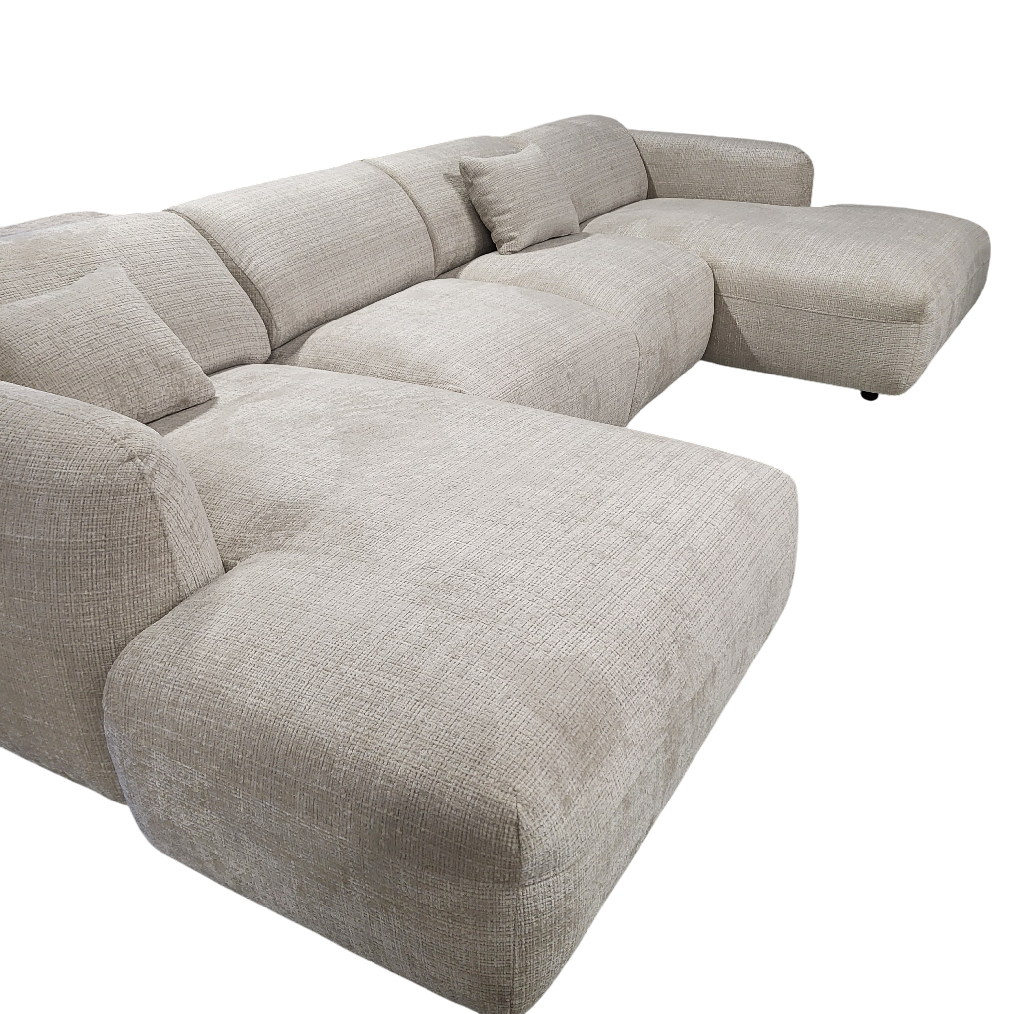 Canapé CLOUD U - Tissu marbella crème