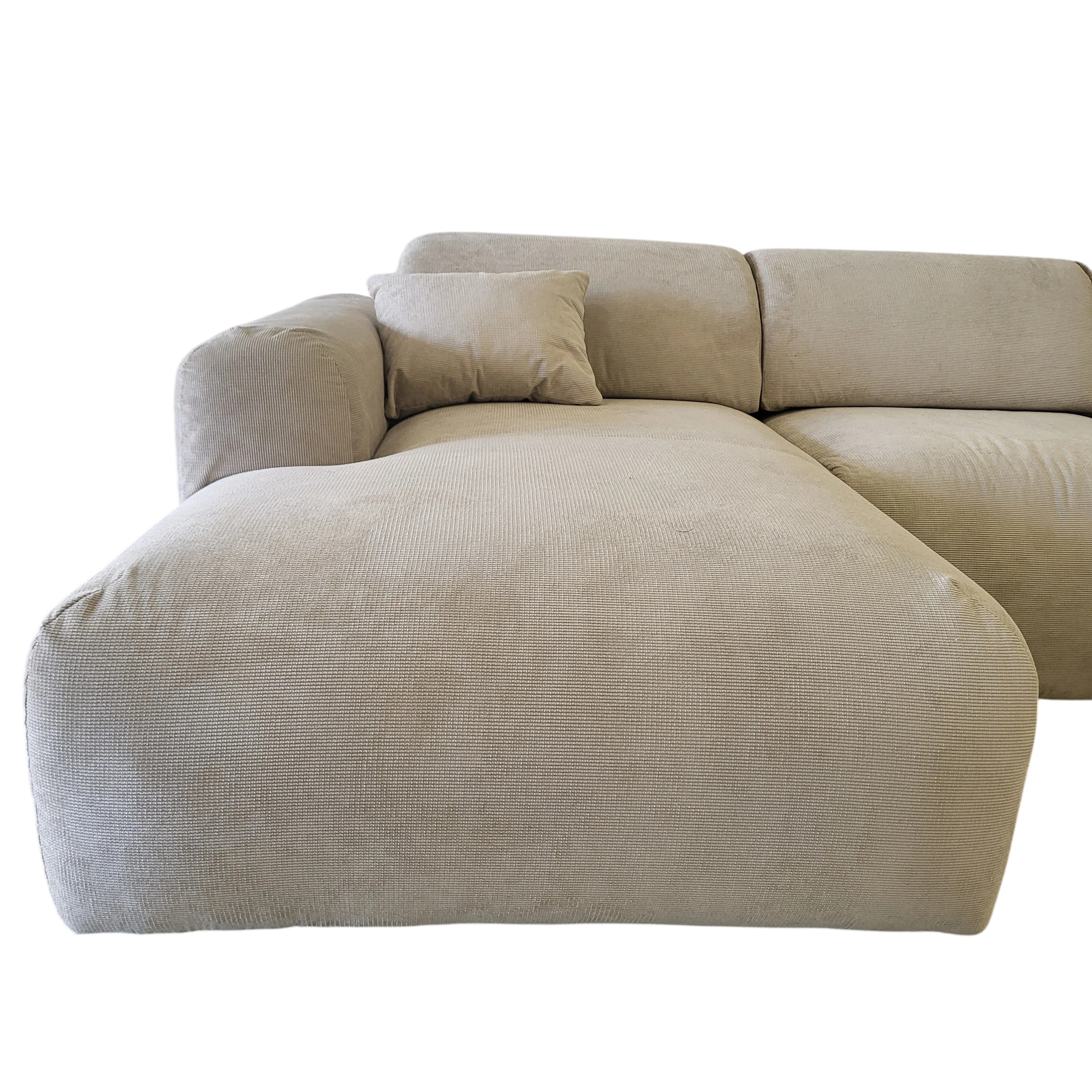 Canapé convertible électrique CLOUD - velours côtelé fin taupe