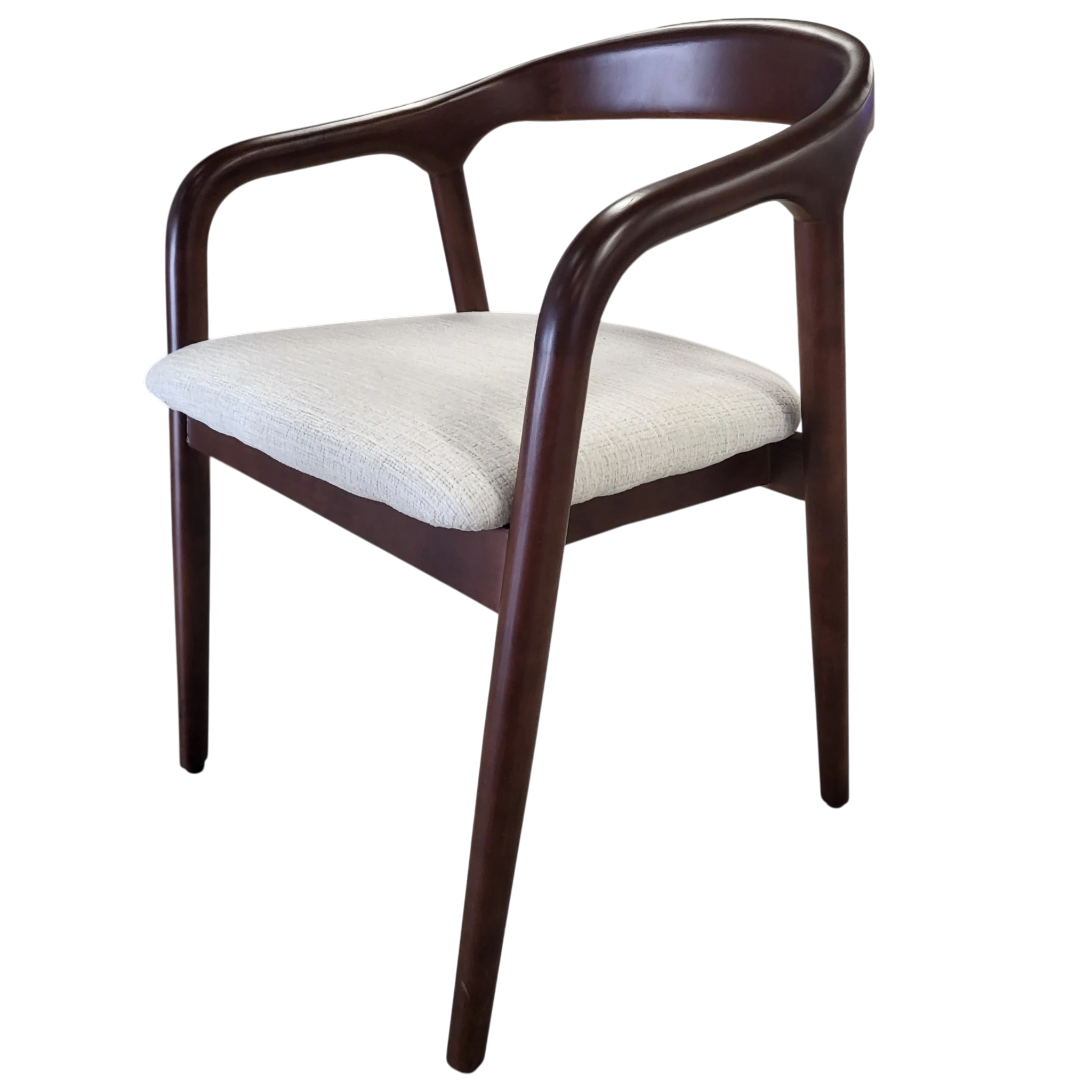 Chaise noyer massif carlyon - Tissu marbella beige SKU 69.