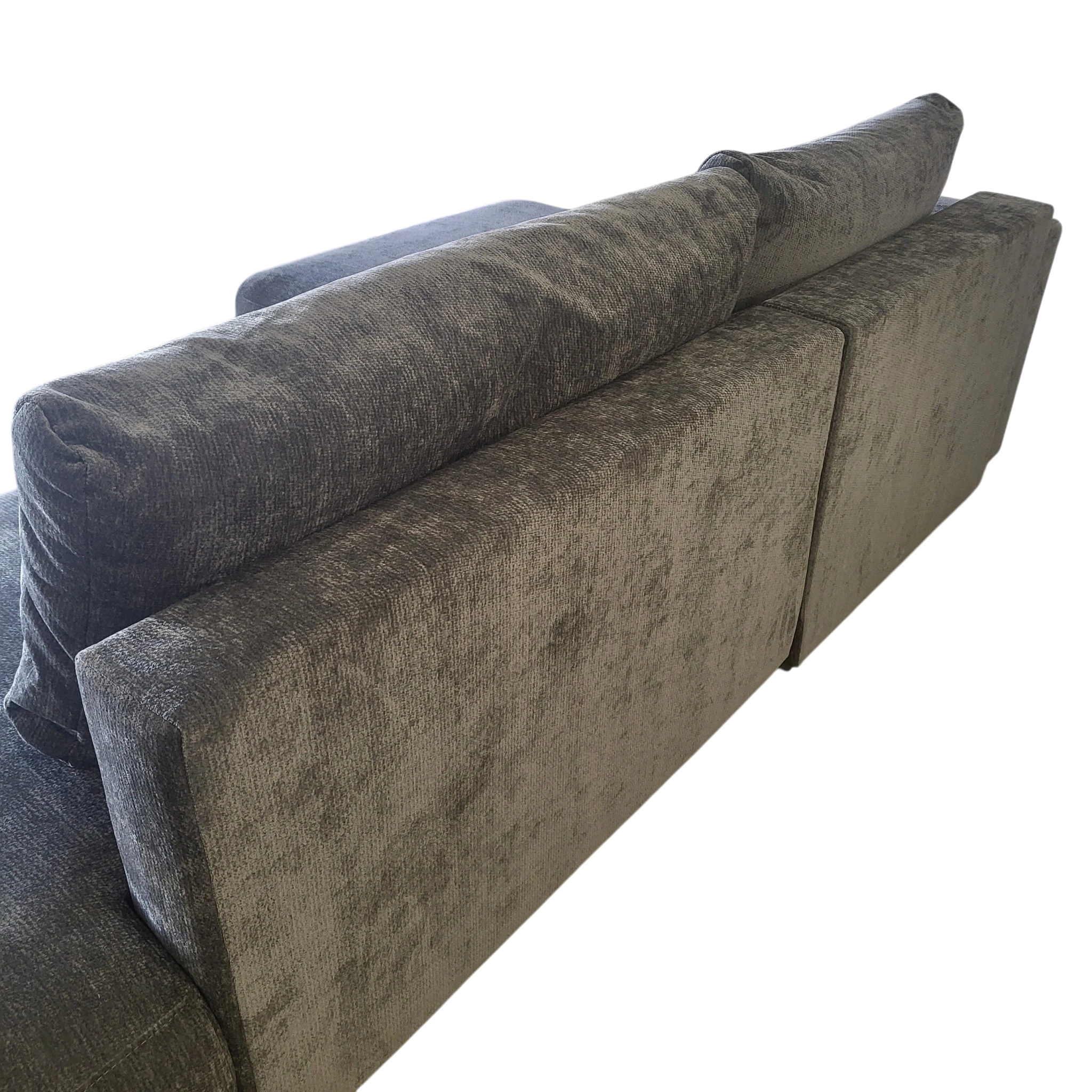 Canapé convertible avec coffre de rangement - COMO - Tissu texturé gris foncé