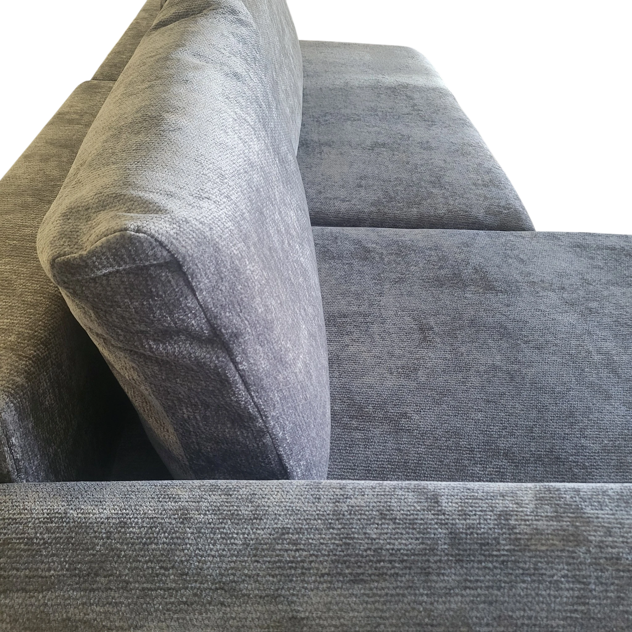 Canapé convertible avec coffre de rangement - COMO - Tissu texturé gris foncé