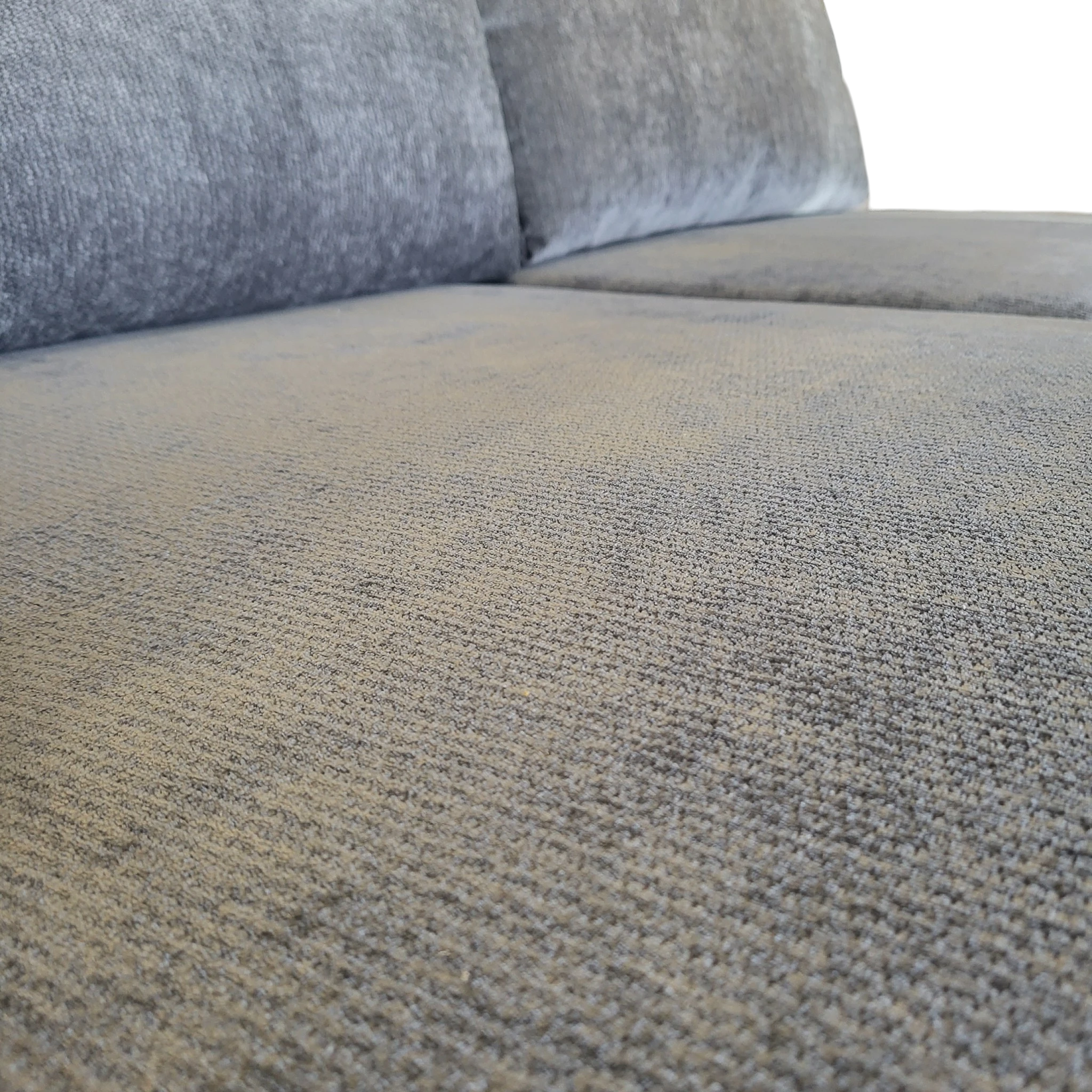 Canapé convertible avec coffre de rangement - COMO - Tissu texturé gris foncé