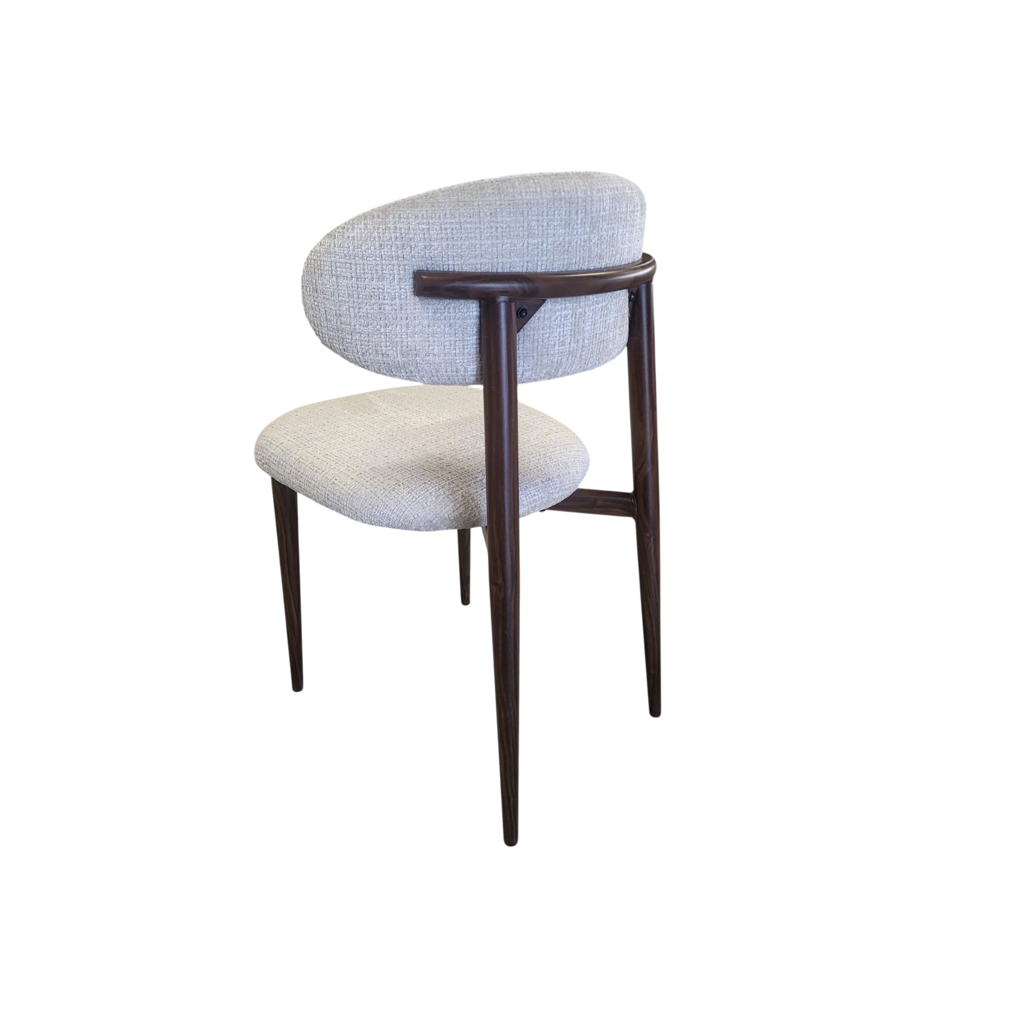 Chaise BOHEME taupe - Pied noyer - Tissu Cremona - REF 1006