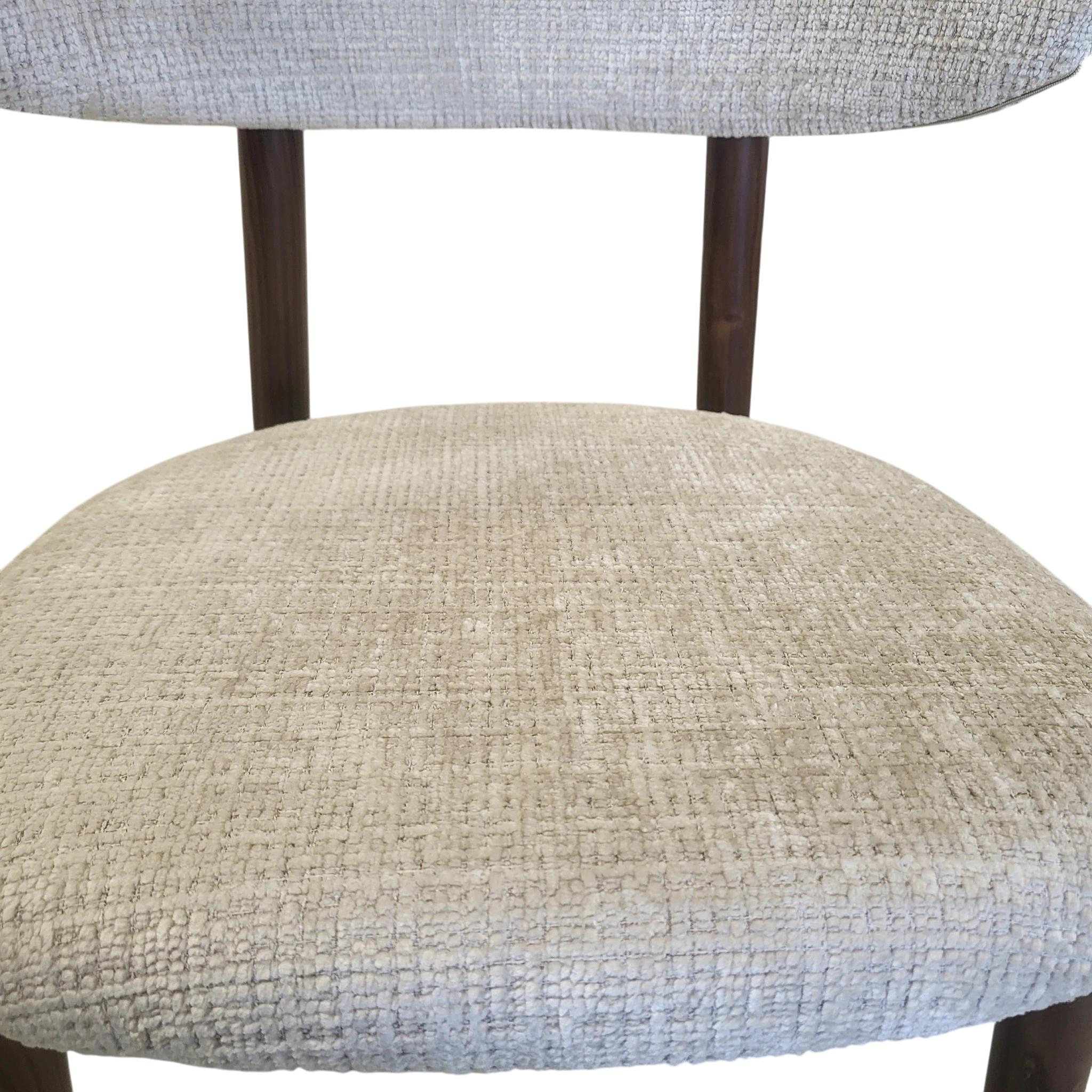 Chaise BOHEME taupe - Pied noyer - Tissu Cremona - REF 1006