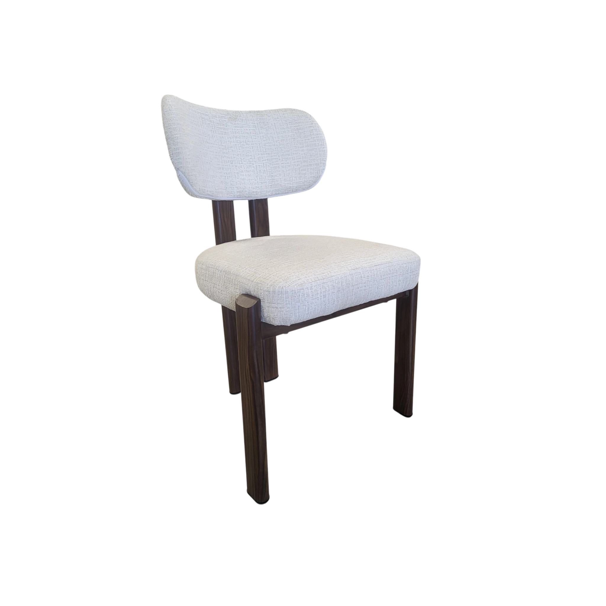 Chaise HERA beige - Pied noyer - Tissu Kansas - REF 1004