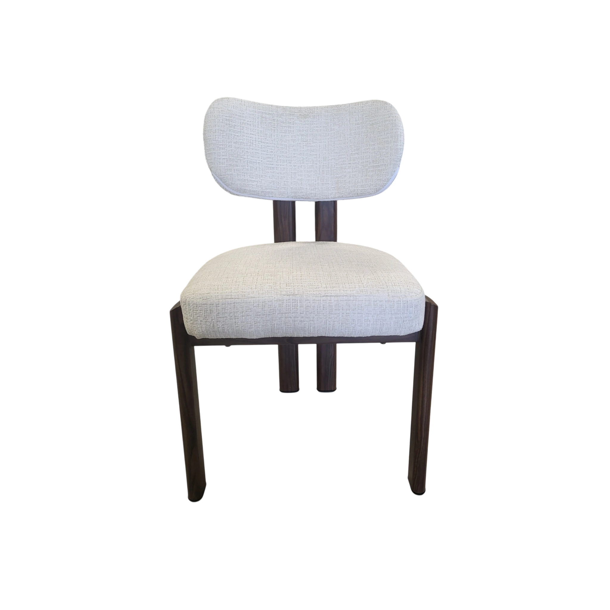 Chaise HERA beige - Pied noyer - Tissu Kansas - REF 1004