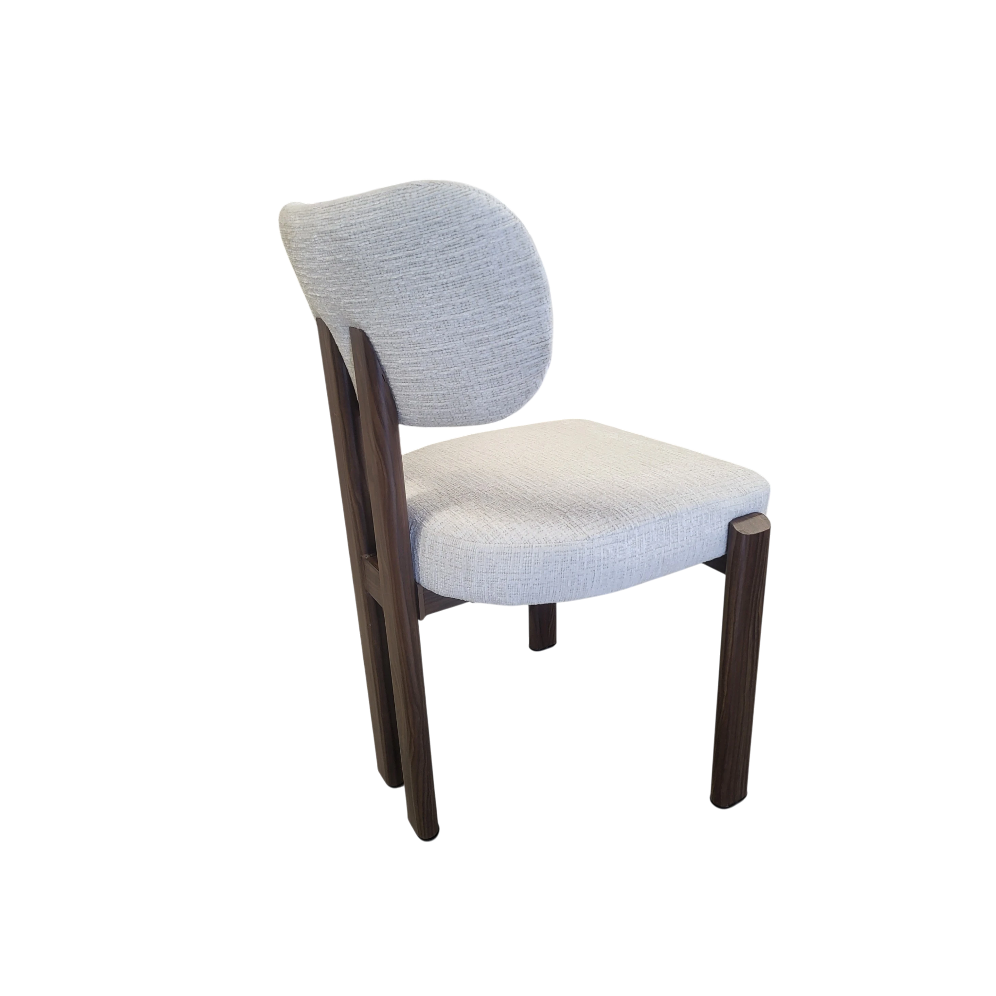 Chaise HERA beige - Pied noyer - Tissu Kansas - REF 1004