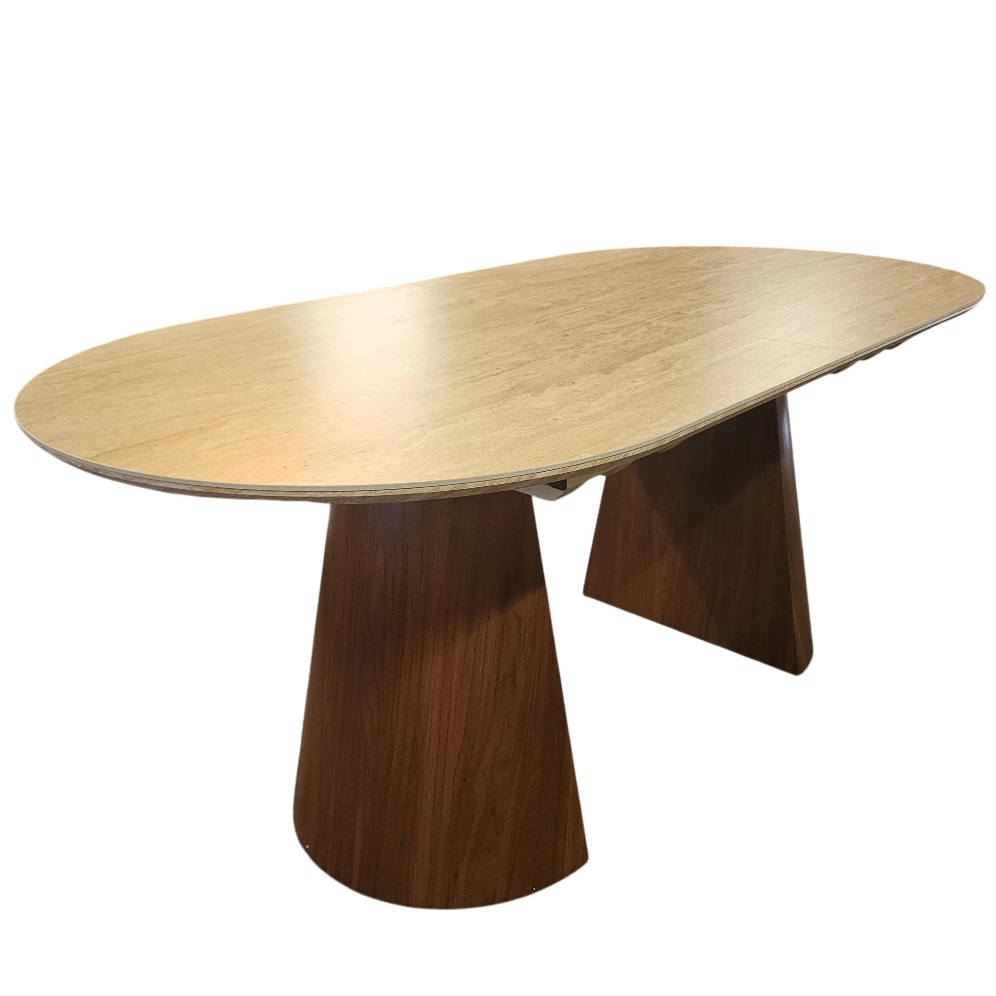 Table à manger extensible ANASTASIA - Plateau travertin - 180-220 cm REF 136