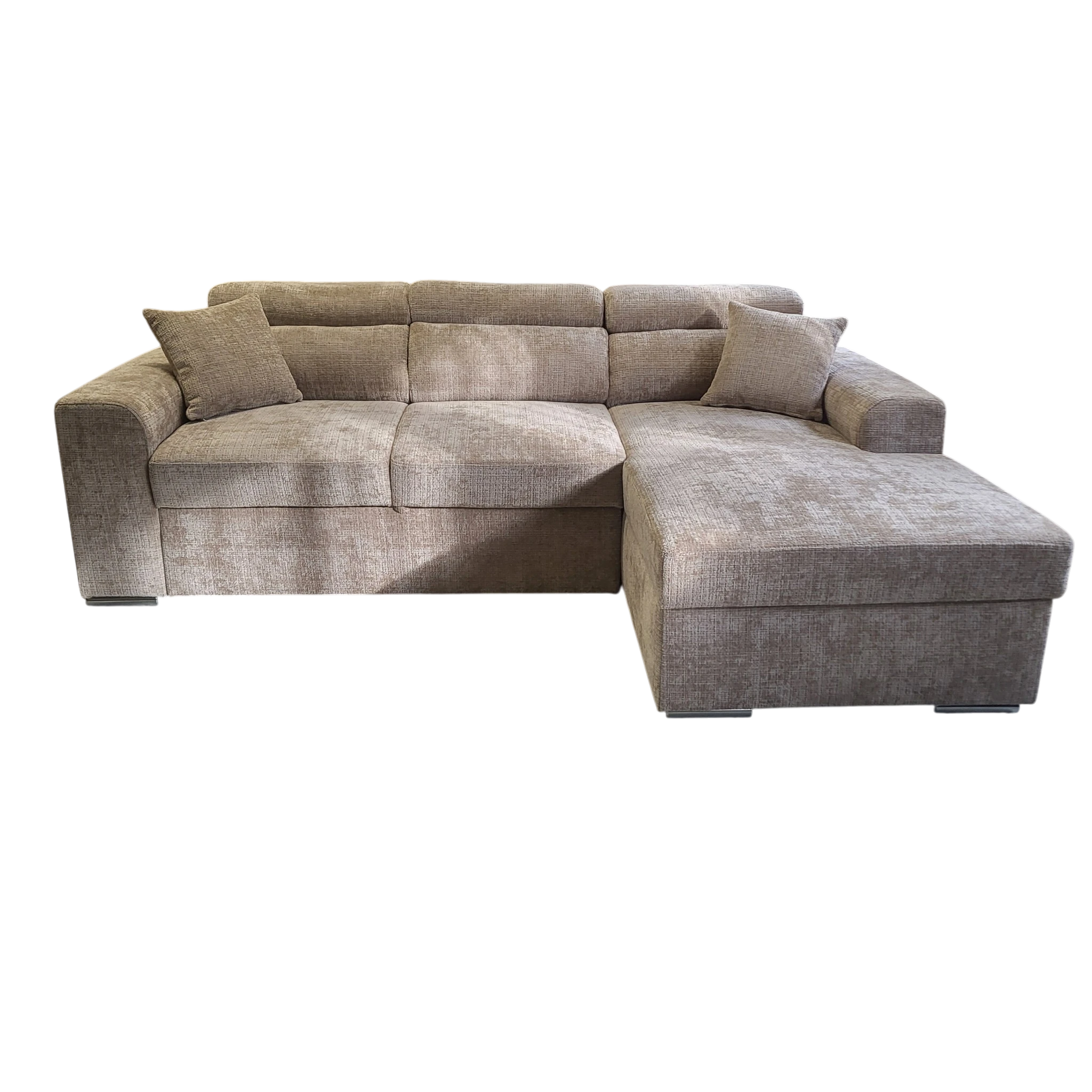 Canapé convertible BARI avec méridienne - Tissu cremona 14