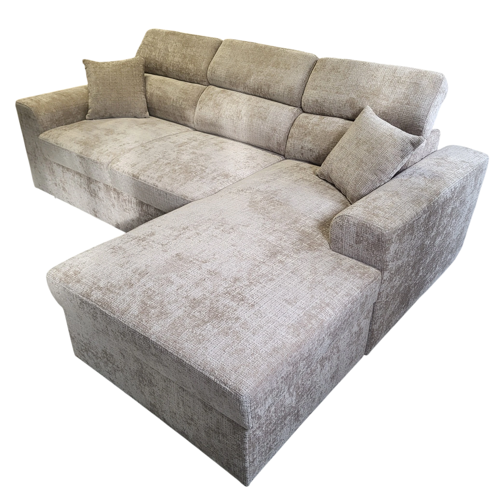Canapé convertible BARI avec méridienne - Tissu cremona 14
