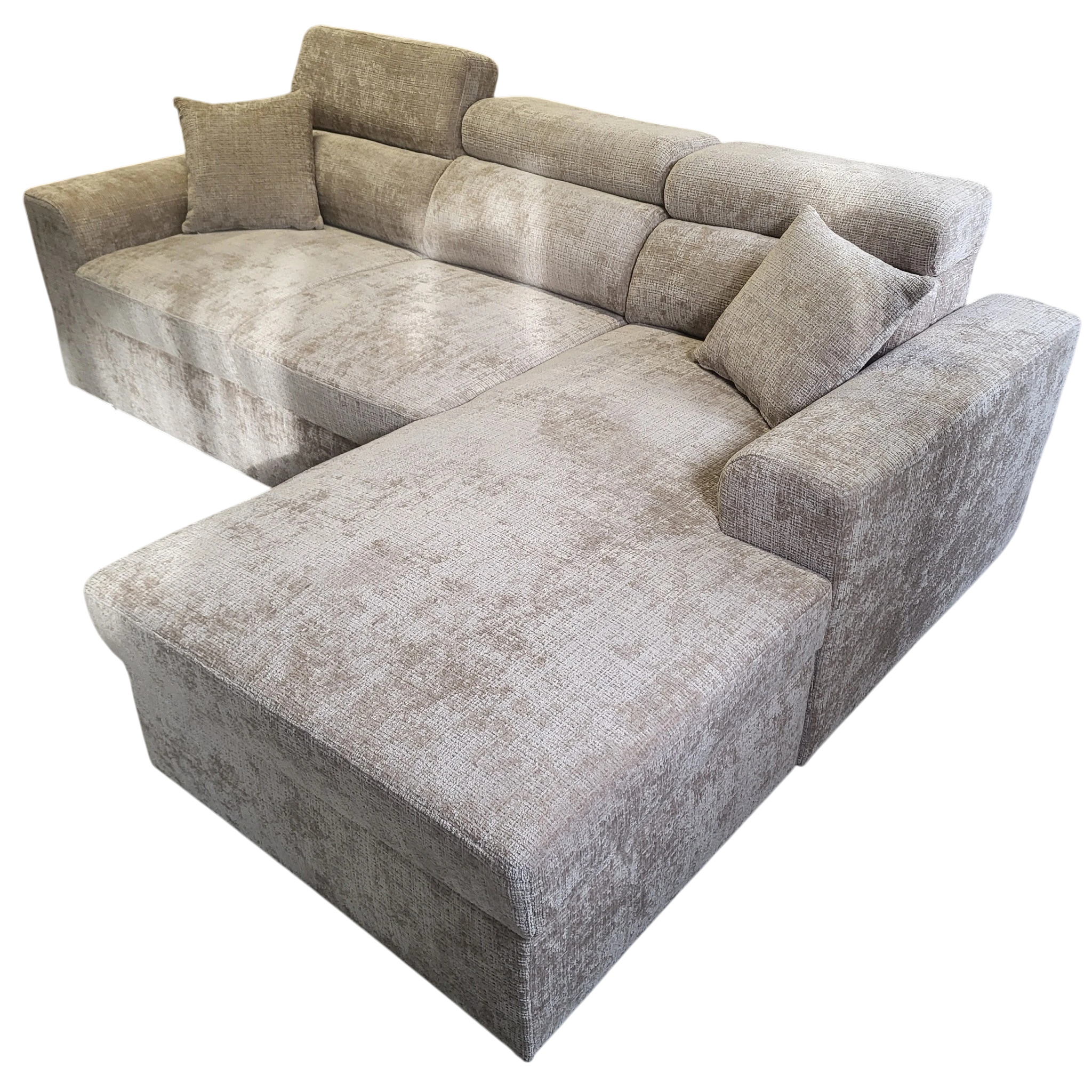 Canapé convertible BARI avec méridienne - Tissu cremona 14