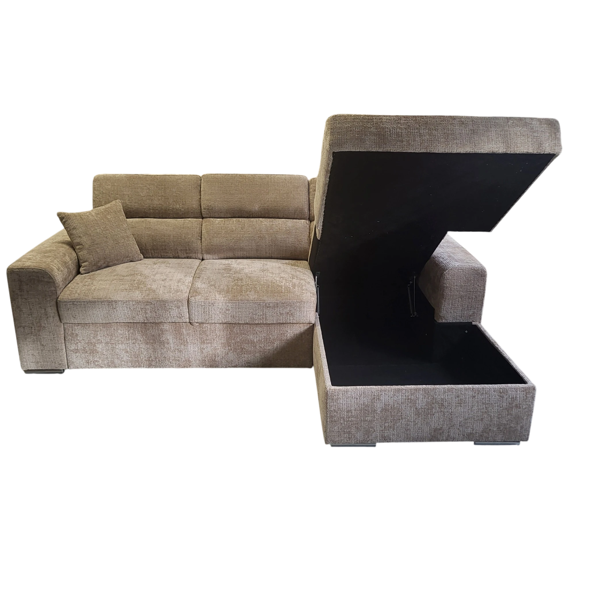 Canapé convertible BARI avec méridienne - Tissu cremona 14