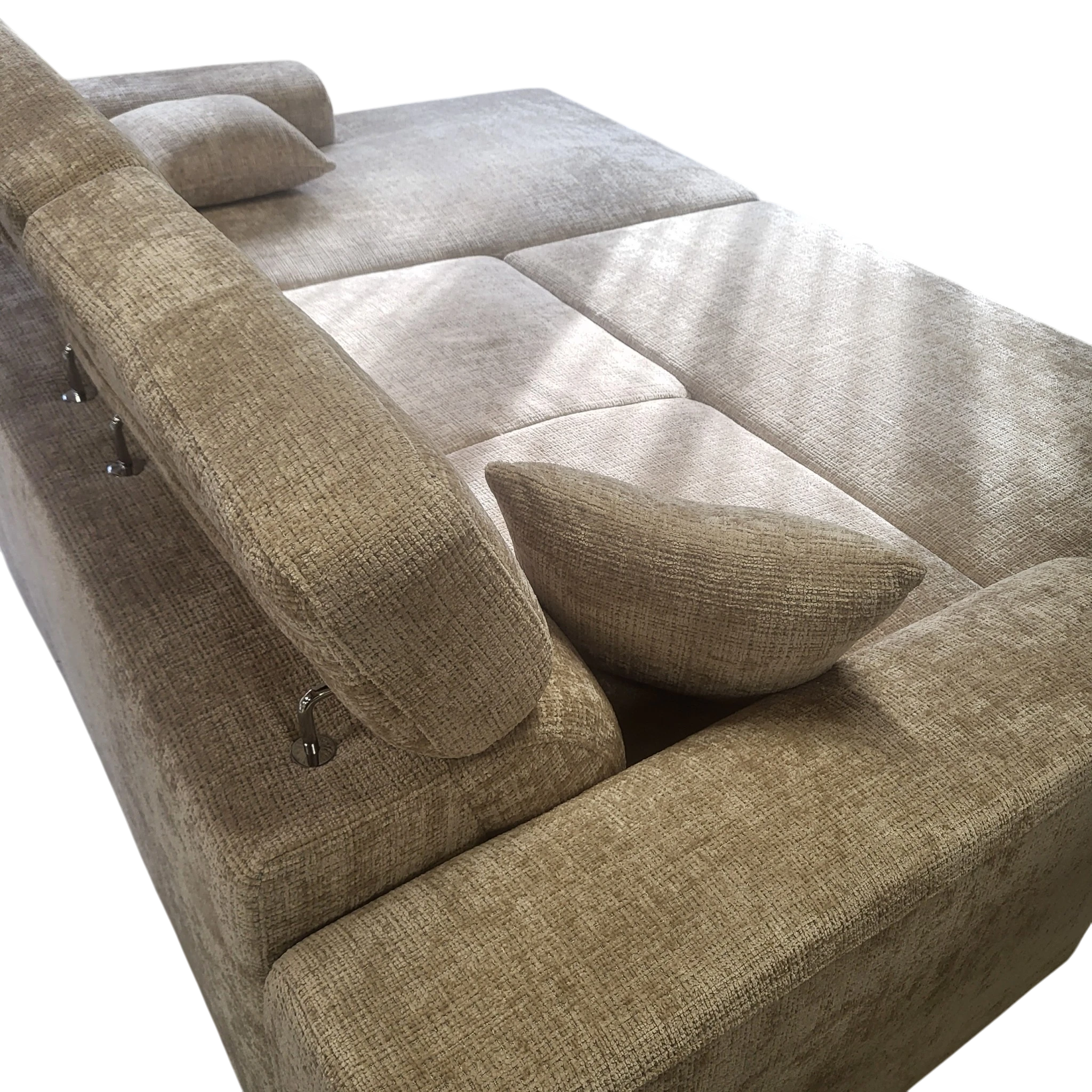 Canapé convertible BARI avec méridienne - Tissu cremona 14