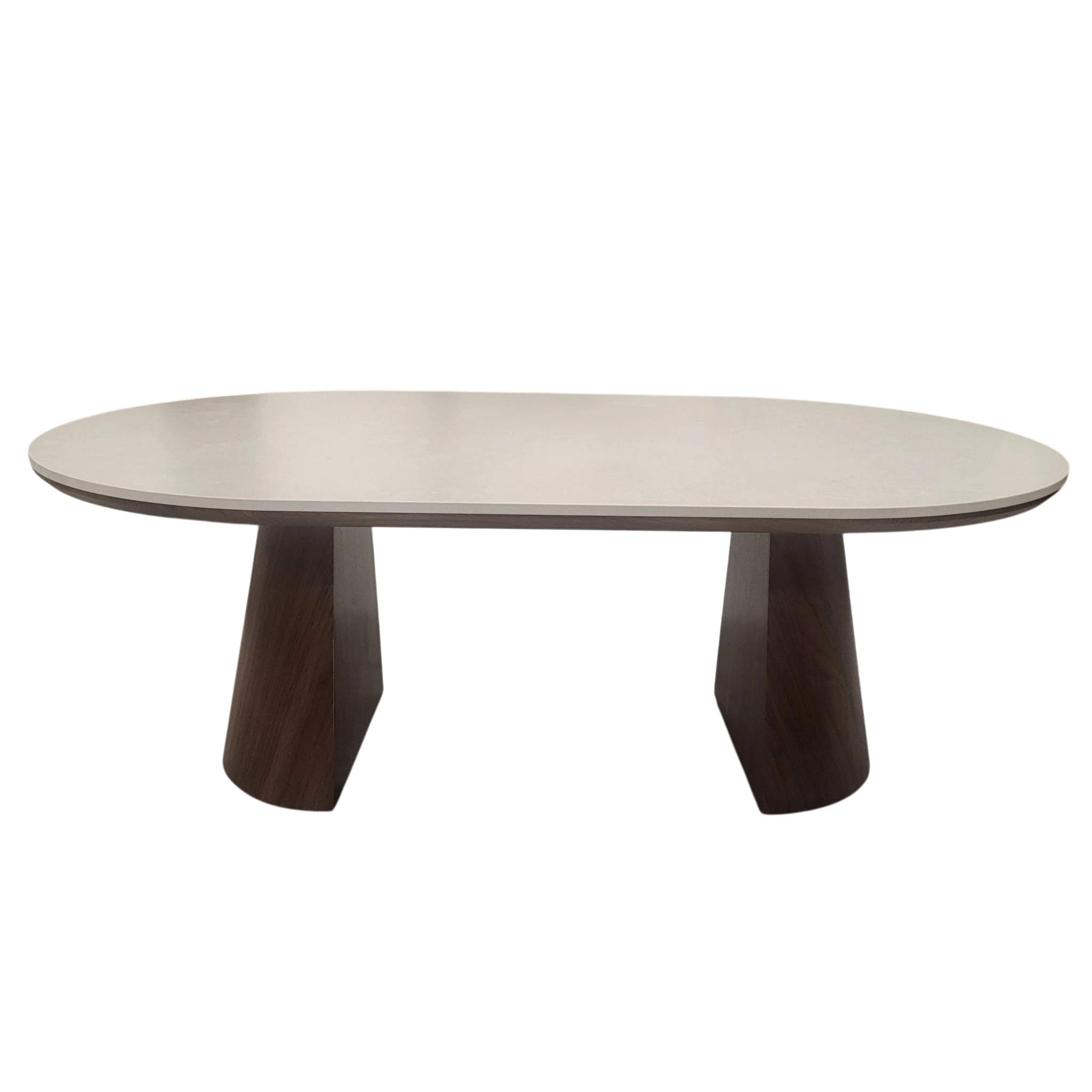Table basse DAYNA - Plateau en céramique et pieds effet noyer REF 1013