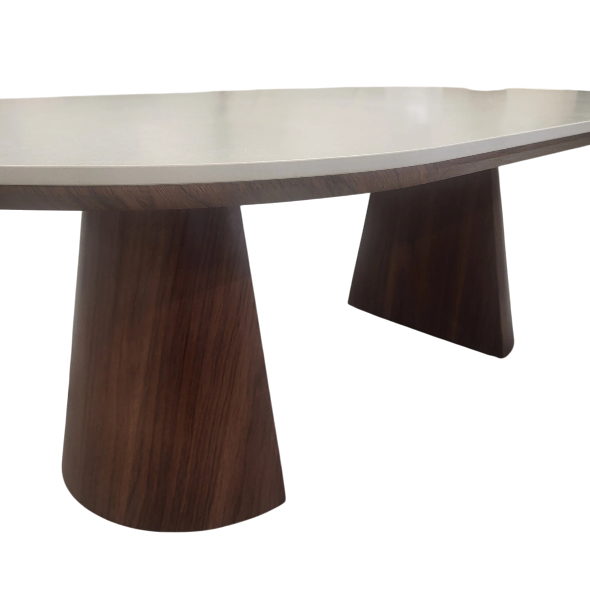 Table basse DAYNA - Plateau en céramique et pieds effet noyer REF 1013