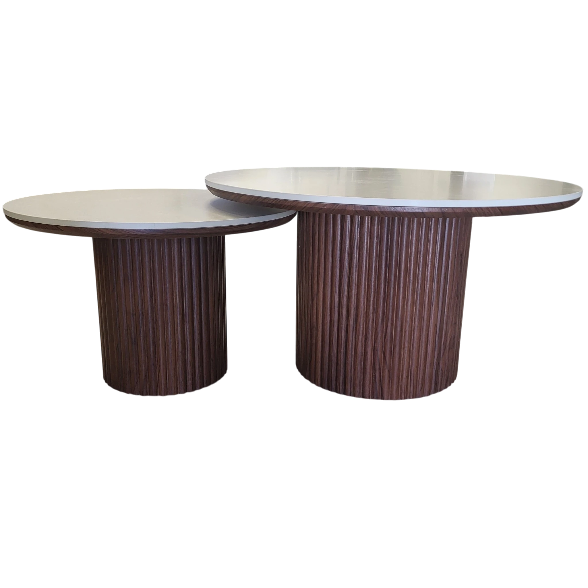 Table basse DUO PILA - Plateau céramique beige REF 1015