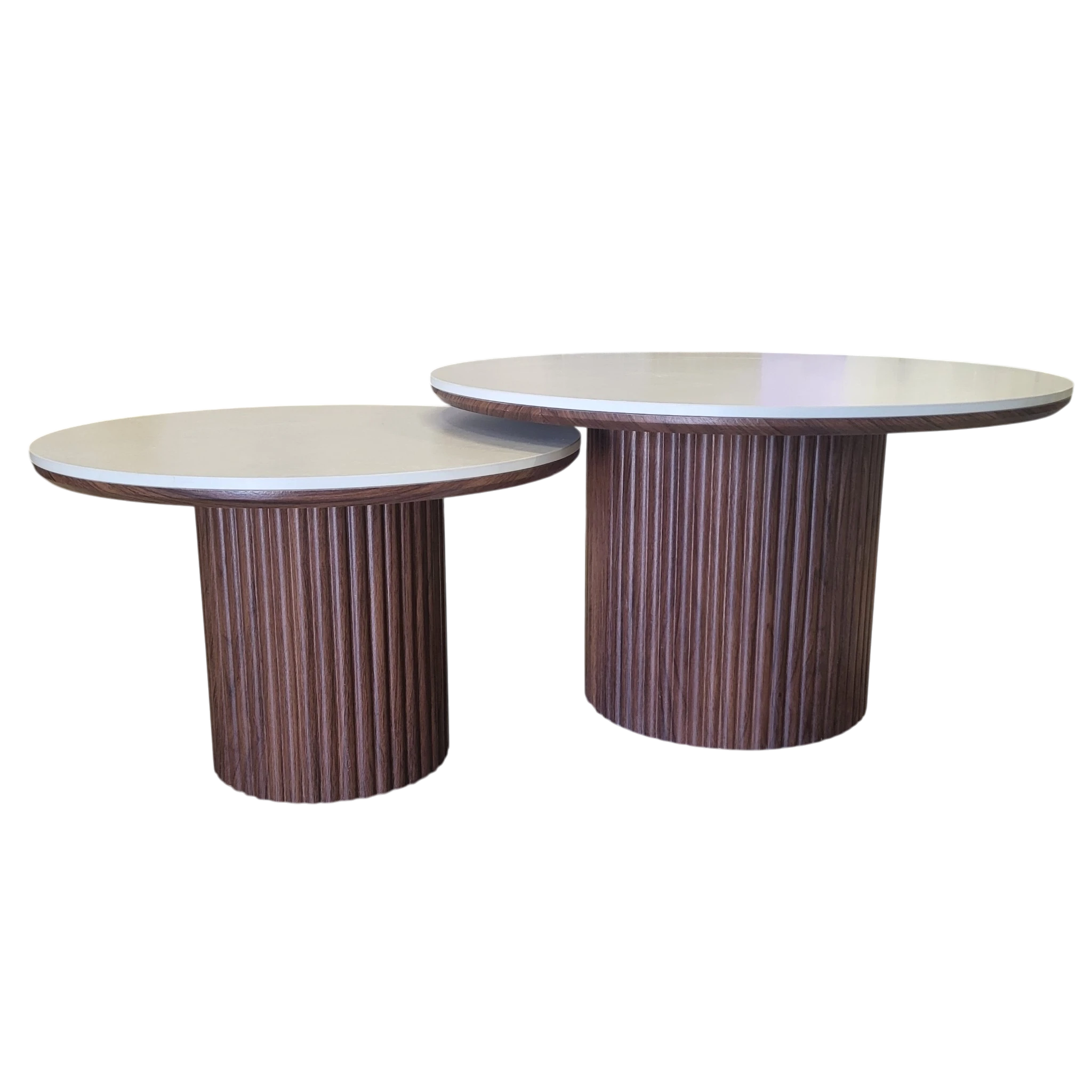 Table basse DUO PILA - Plateau céramique beige REF 1015
