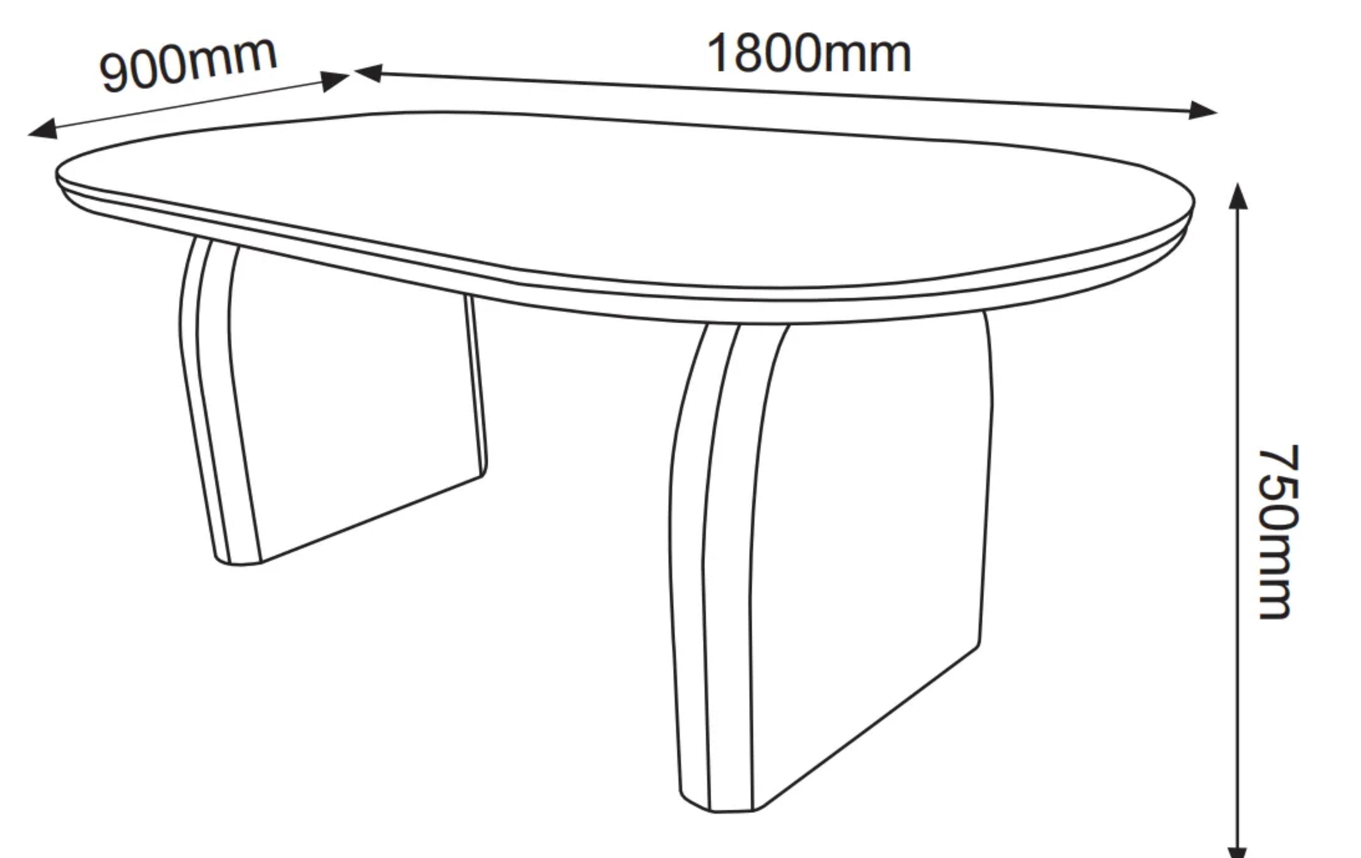 Table à manger SHAKESPEARE - Plateau céramique et pieds effet noyer - REF 1037